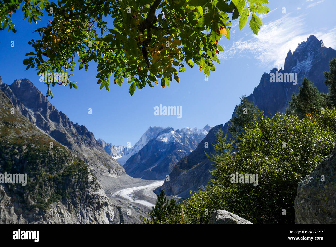 Il mare di ghiaccio, Mer de Glace, Chamonix-Mont-Blanc, Alta Savoia, Francia Foto Stock