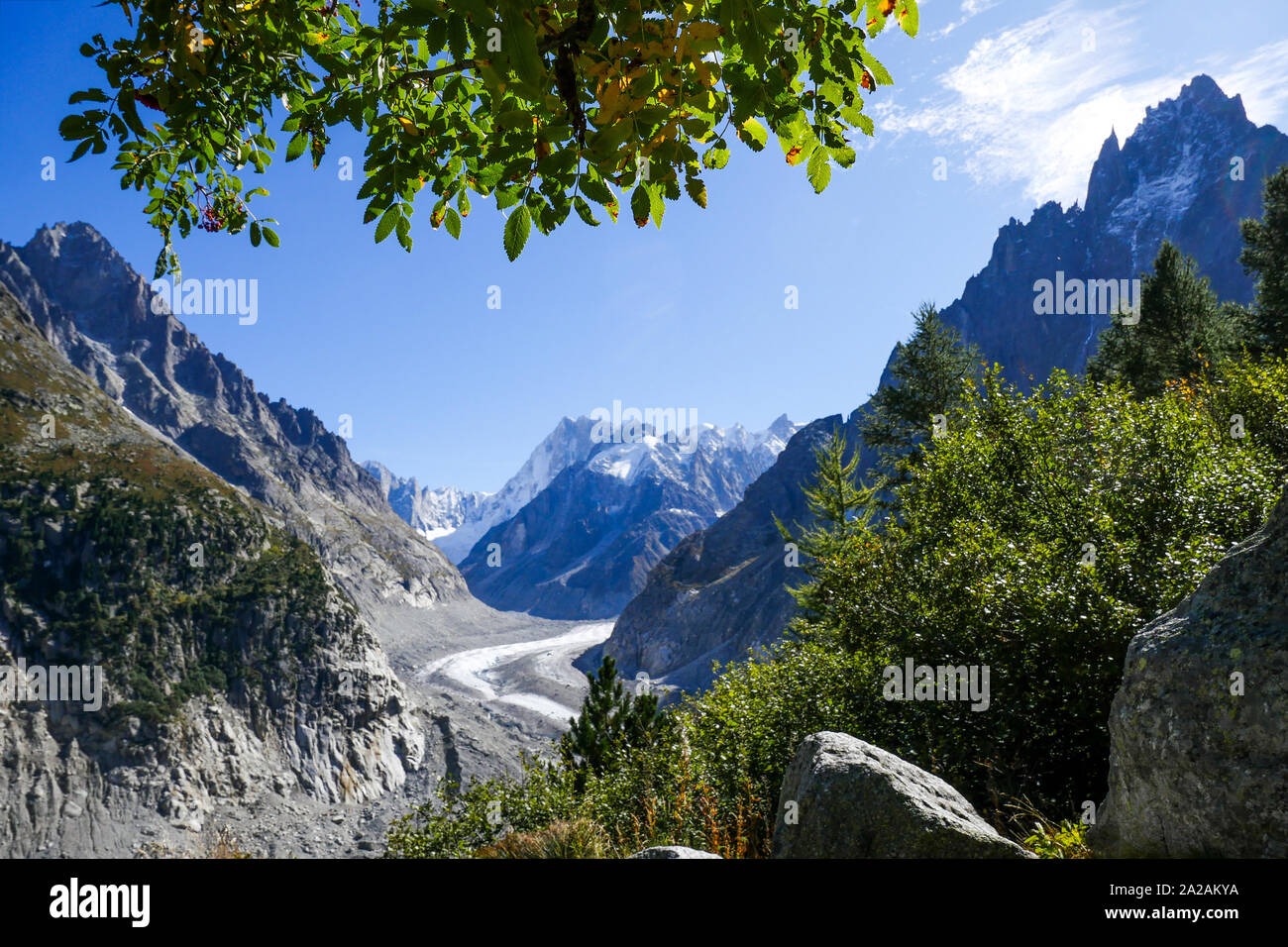 Il mare di ghiaccio, Mer de Glace, Chamonix-Mont-Blanc, Alta Savoia, Francia Foto Stock