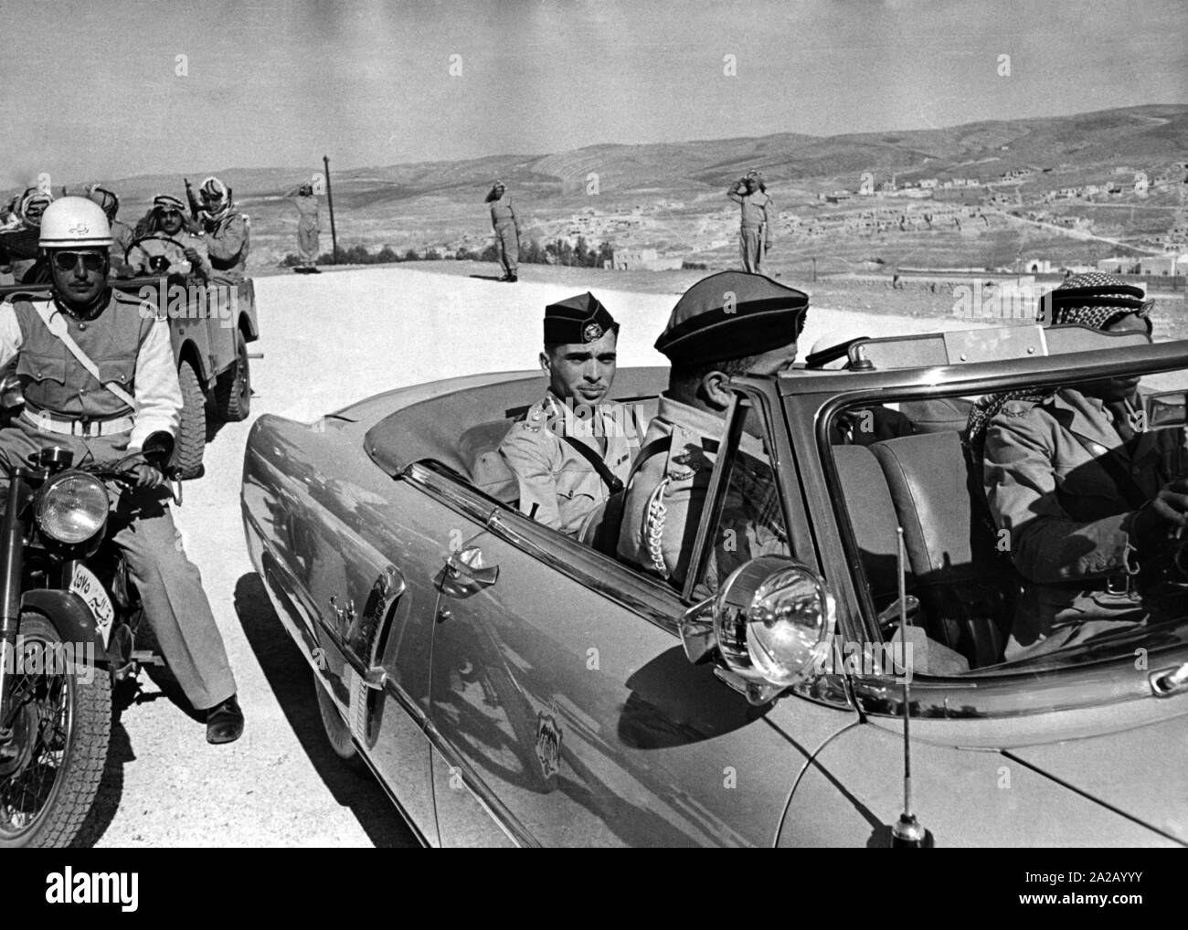 Il Re di Giordania, Hussein Bin Talal, in uniforme della legione araba. Foto Stock