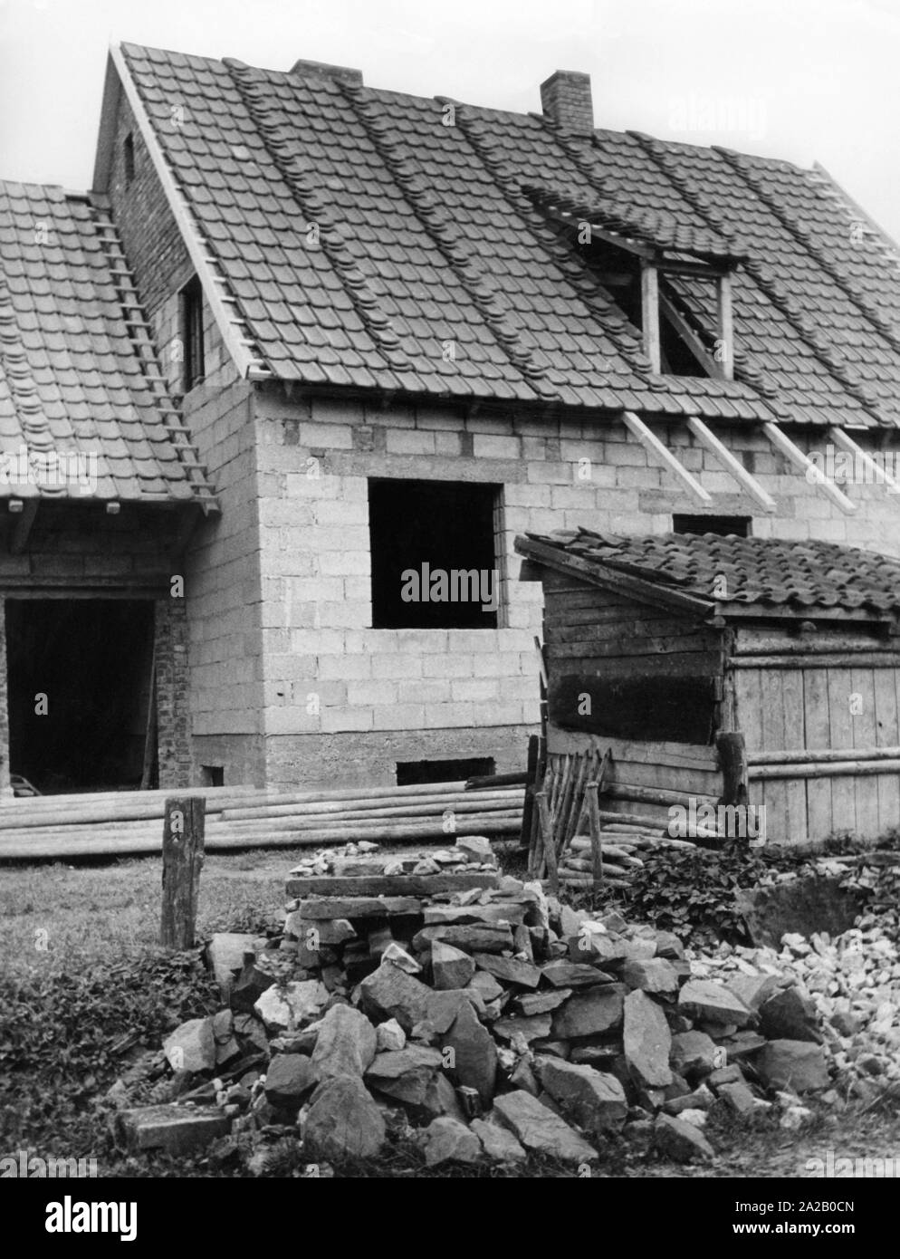 Costruzione di materiale proveniente da un vicino cimitero ebraico in Imbshausen. Foto Stock