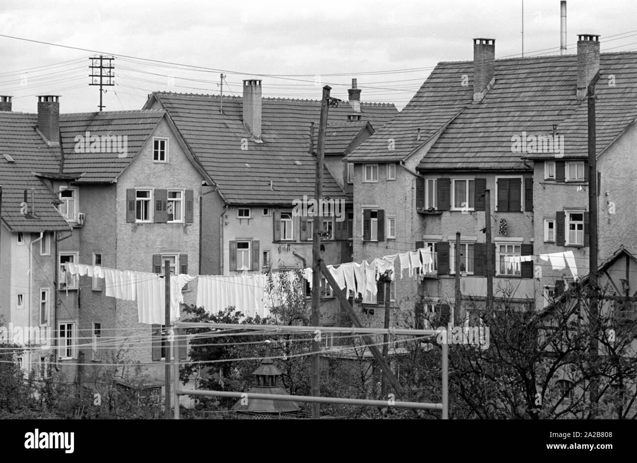 Vista delle case nella città vecchia di Tuttlingen. Foto Stock