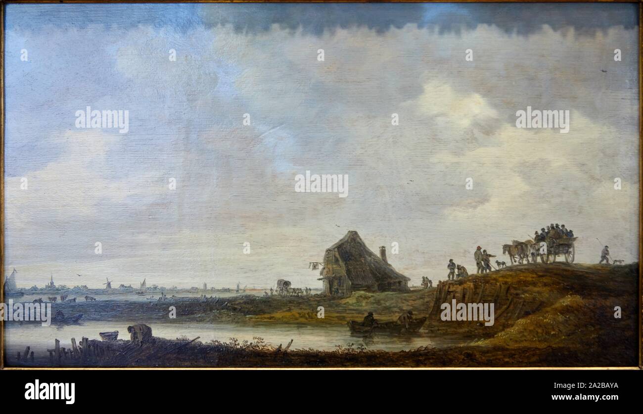 ''L'Auberge au bord de la rivière'', vers 1646, Jan Josefsz van Goyen, Petit Palais Musée des Beaux Arts de la Ville de Paris, Francia, Europa Foto Stock