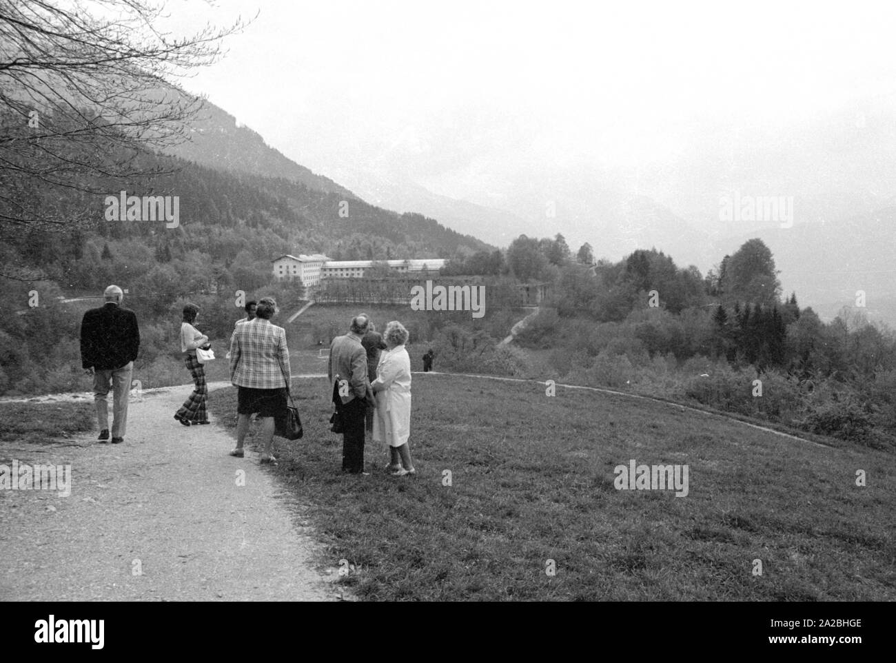 Turisti visitano Obersalzberg. Foto Stock