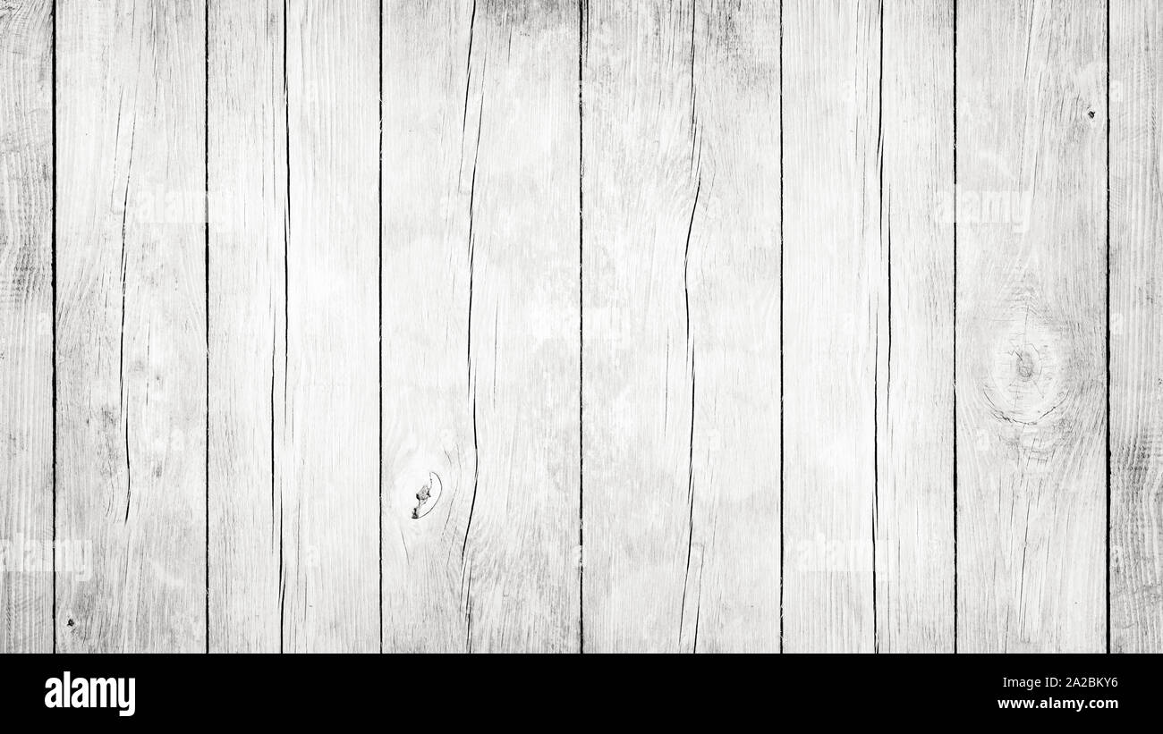 Weißer Hintergrund aus alten Holzbrettern Foto Stock