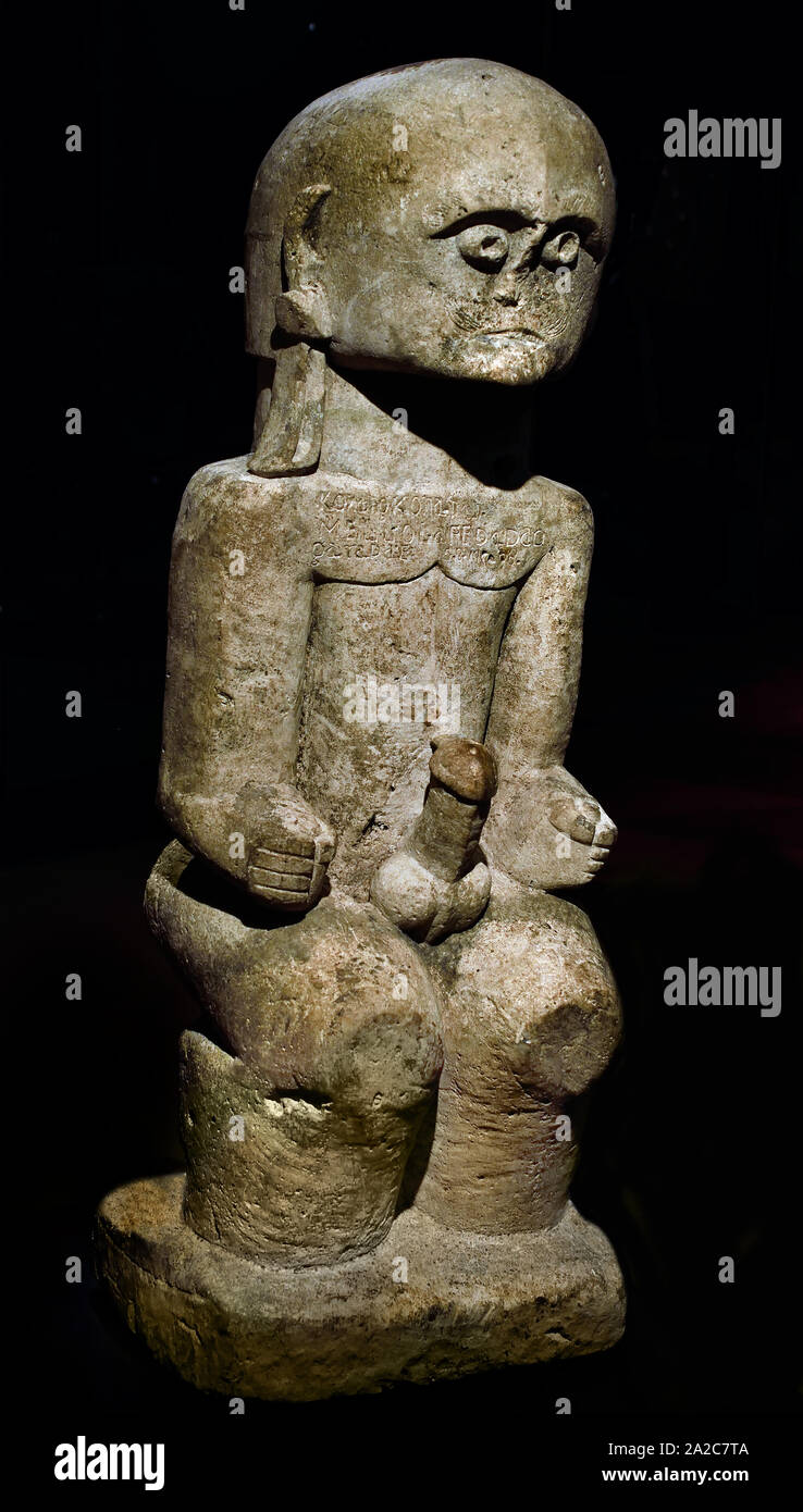 Lawölö' isola di Nias - Lahusa (regione) Sumatra Indonesia del XIX secolo (Lawölö' è stato posto all'ingresso delle frazioni per spaventare il nemico. Lawölö sono correlati alla protezione ) Foto Stock