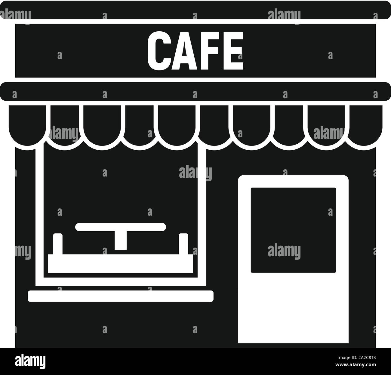 Cafe street shop icona. Semplice illustrazione del cafe street shop icona vettoriali per il web design isolato su sfondo bianco Illustrazione Vettoriale