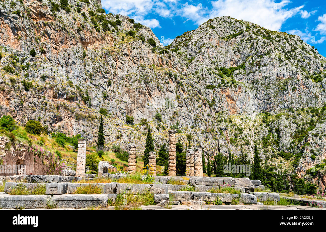 Sito archeologico di Delfi in Grecia Foto Stock