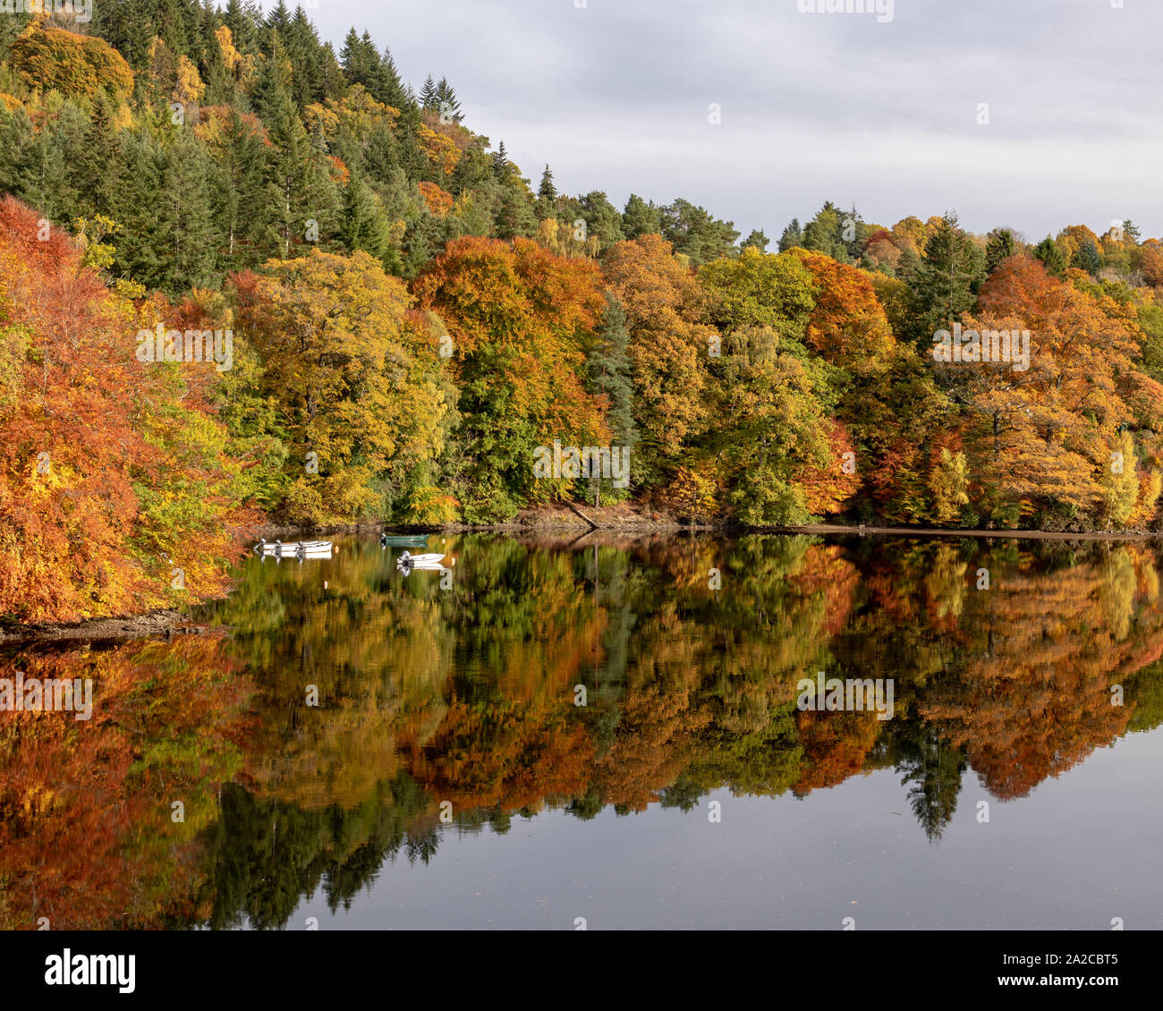 I colori autunnali delle Highlands Scozzesi. Foto Stock