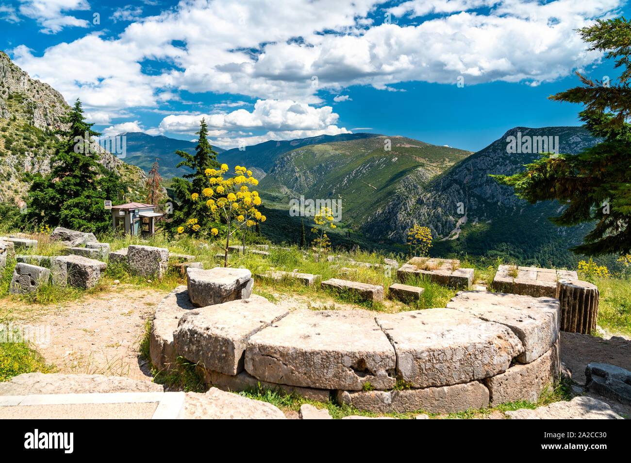 Sito archeologico di Delfi in Grecia Foto Stock