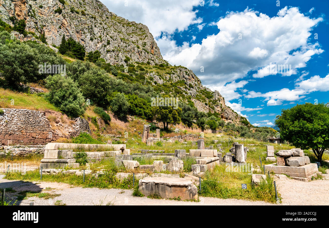 Sito archeologico di Delfi in Grecia Foto Stock