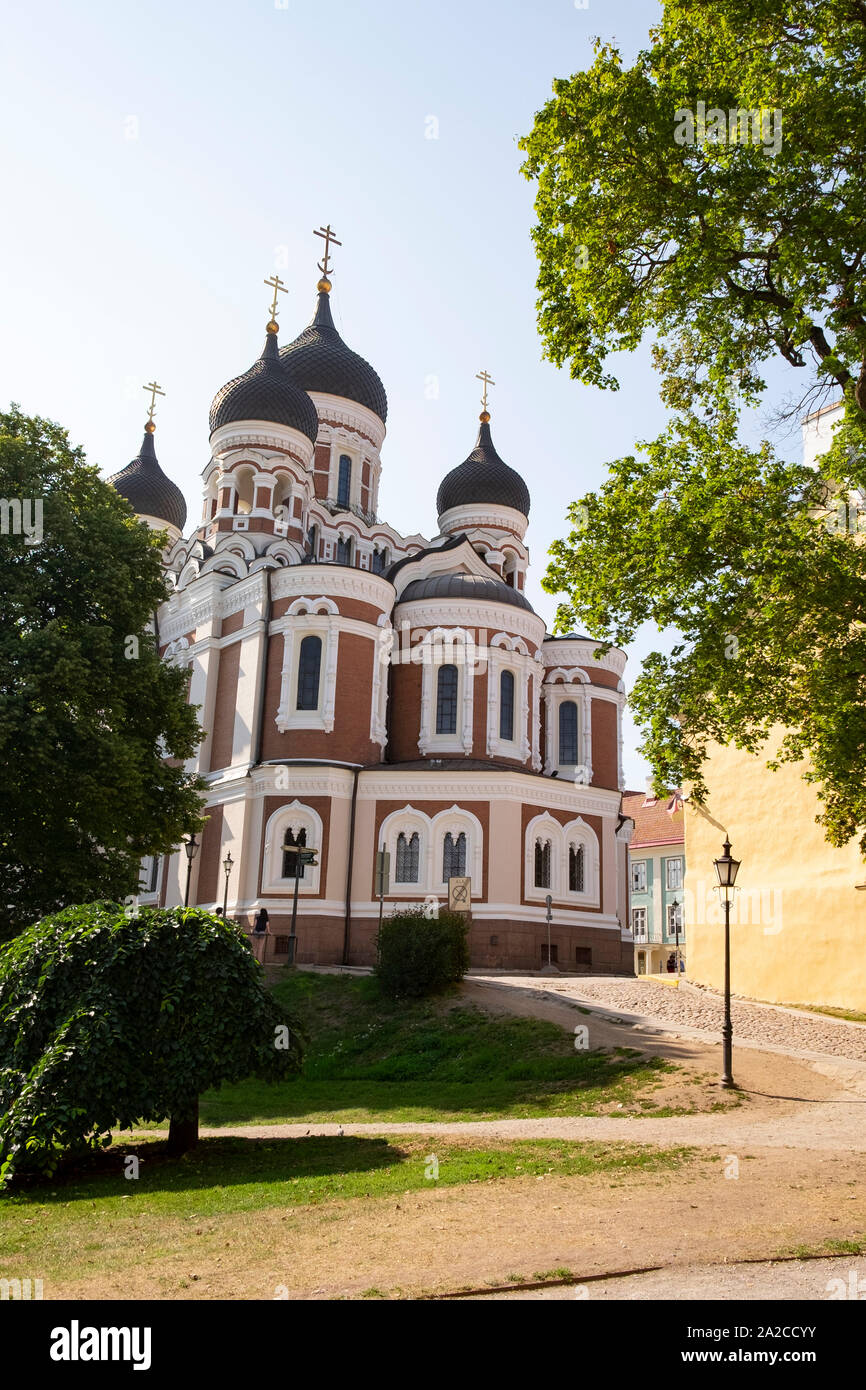 La Cattedrale Alexander Nevsky sulla collina di Toompea nella città vecchia di Tallinn, Harju County, Estonia Foto Stock