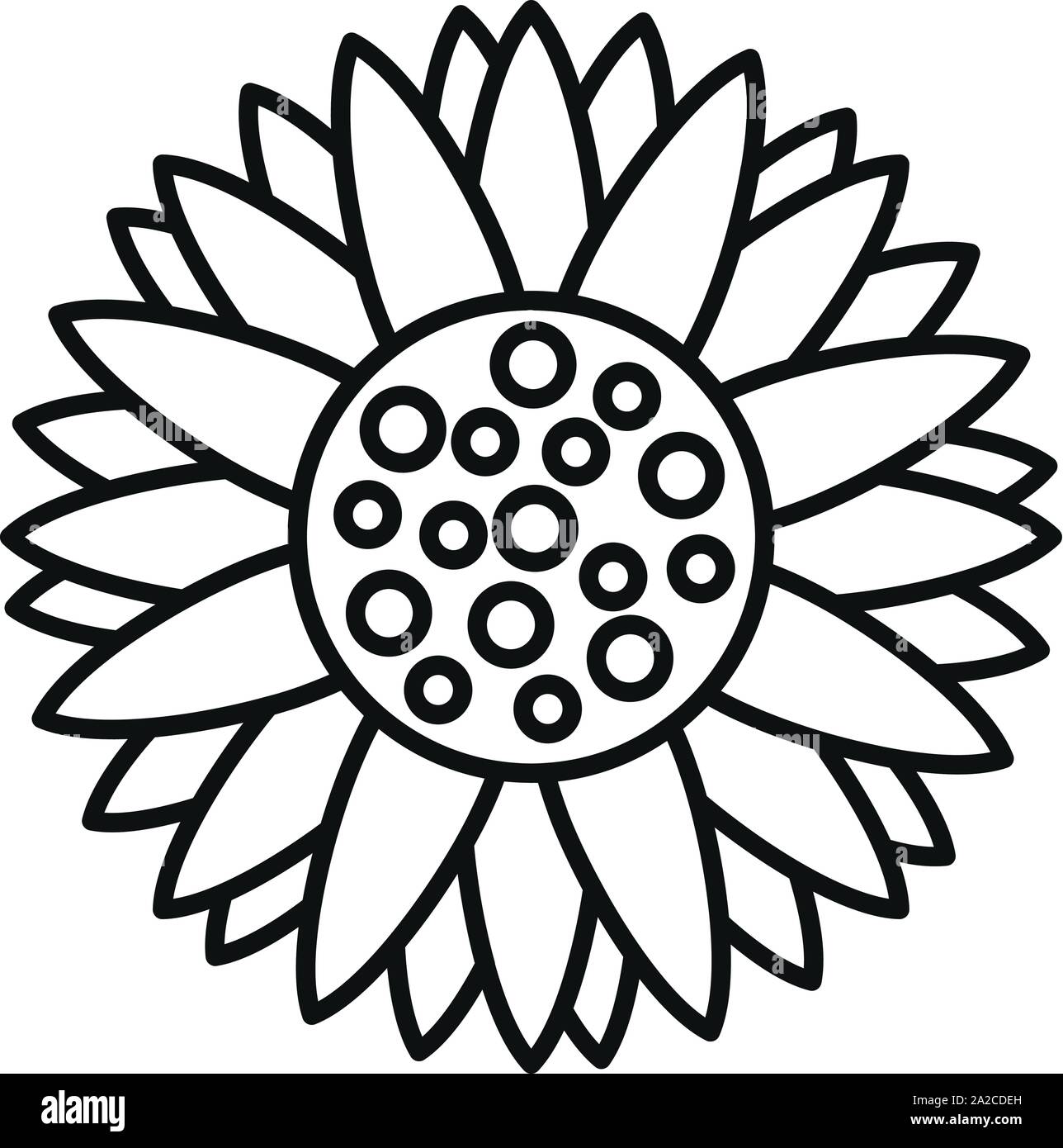Impianto di semi di girasole icona. Schema impianto di semi di girasole icona vettoriali per il web design isolato su sfondo bianco Illustrazione Vettoriale