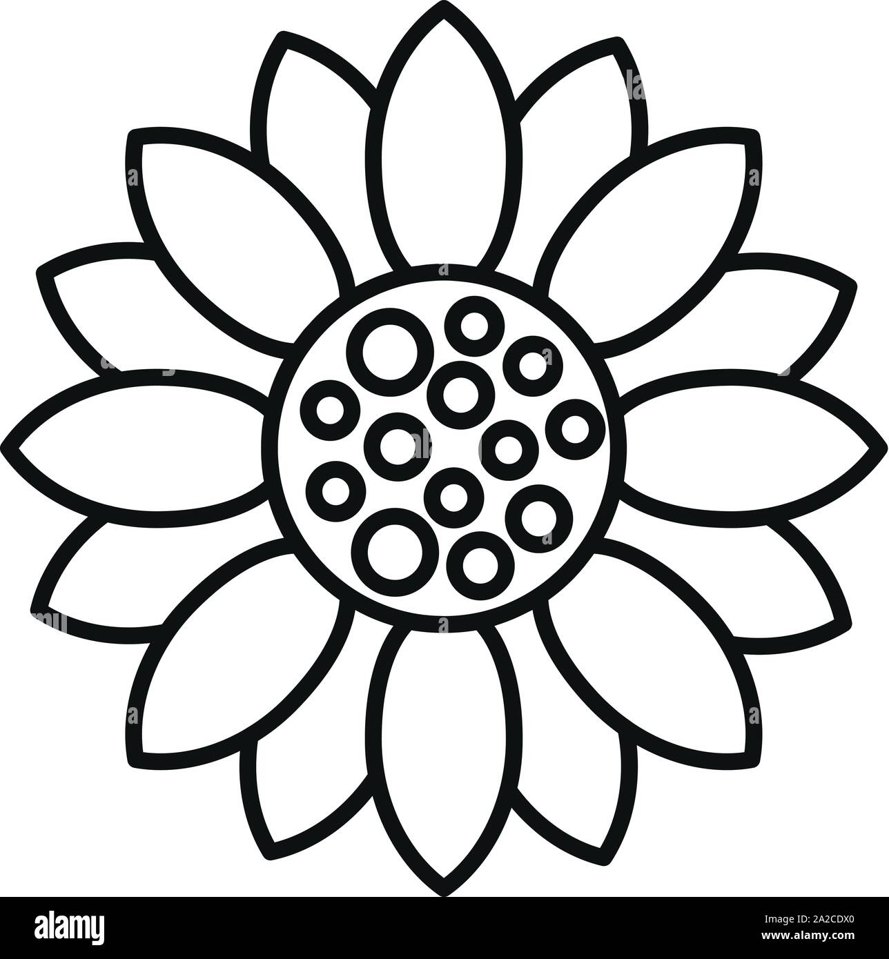 Icona di semi di girasole. Profilo di girasole icona vettoriali per il web design isolato su sfondo bianco Illustrazione Vettoriale