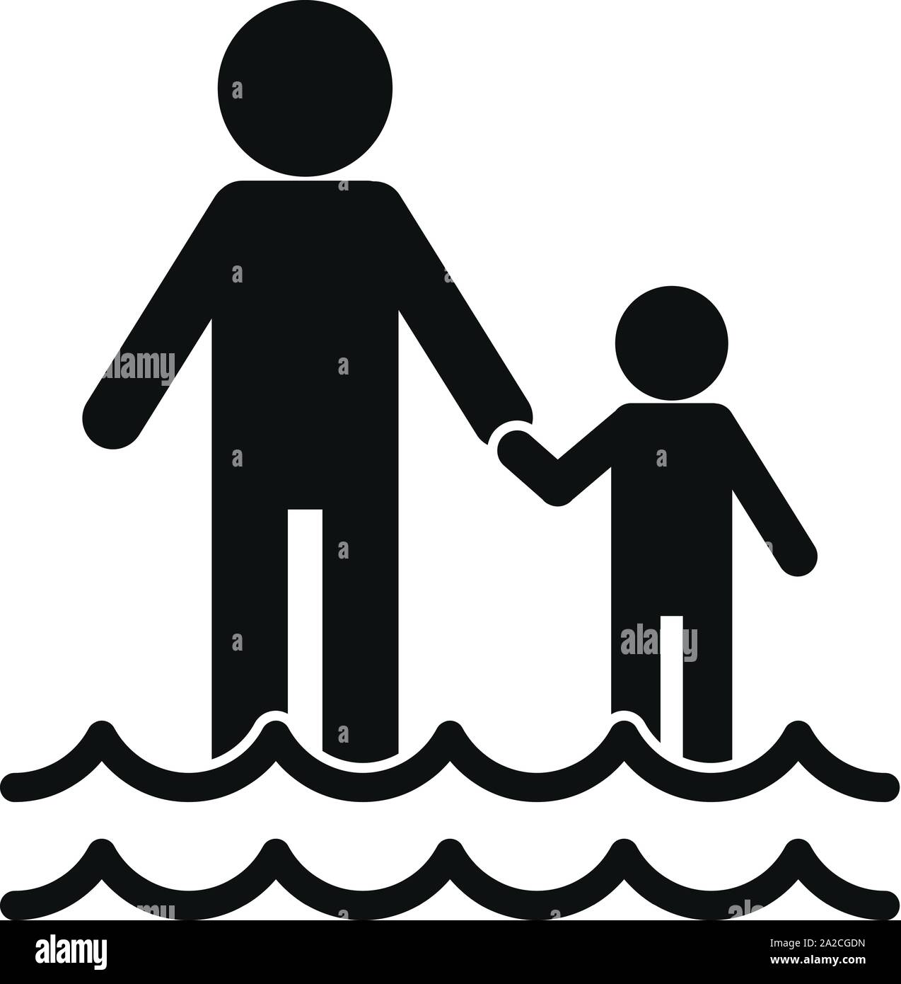 Famiglia dopo il diluvio icona. Illustrazione semplice della famiglia dopo il diluvio icona vettore per il web design isolato su sfondo bianco Illustrazione Vettoriale