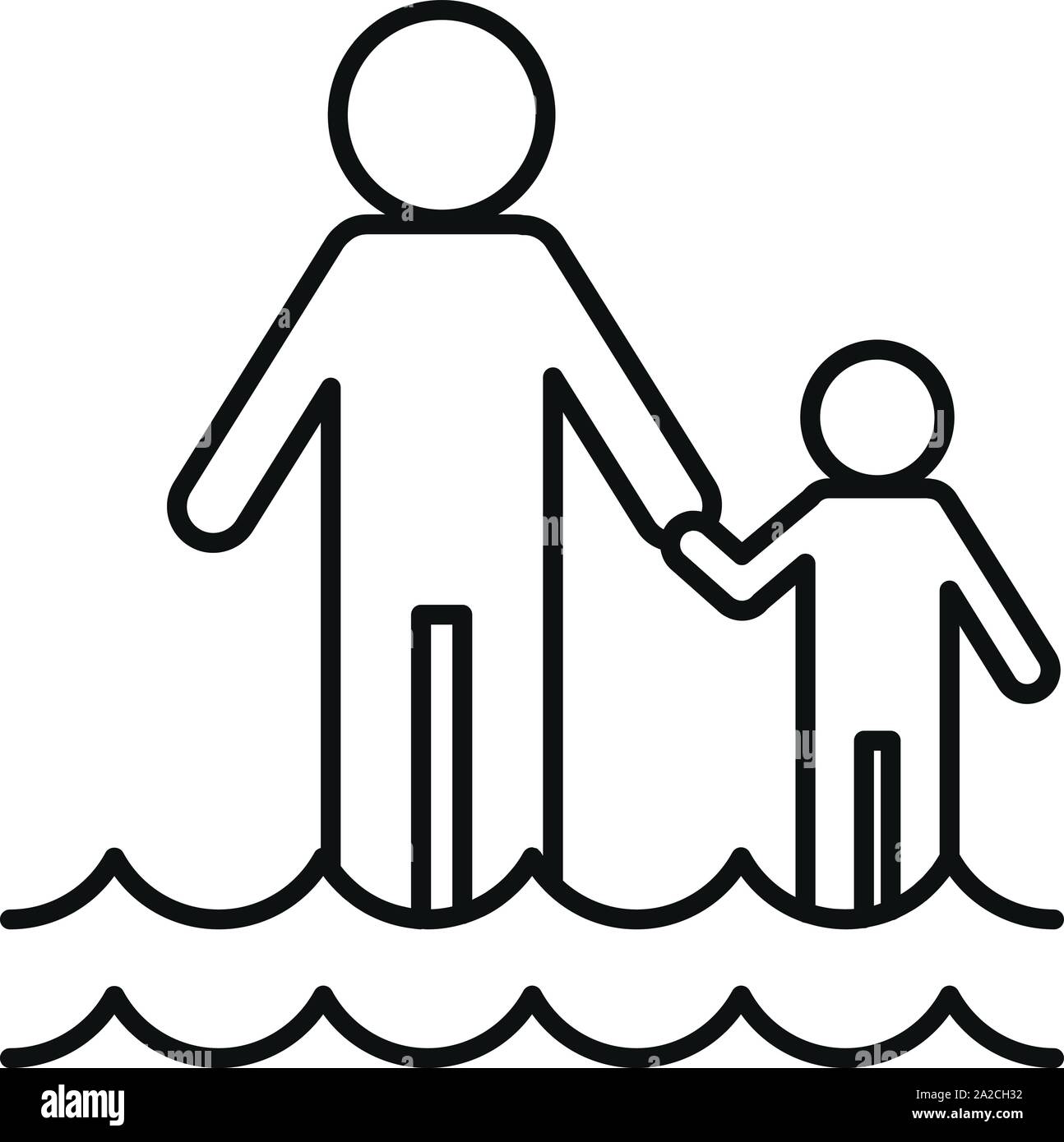 Famiglia dopo il diluvio icona. Famiglia di contorno dopo il diluvio icona vettoriali per il web design isolato su sfondo bianco Illustrazione Vettoriale