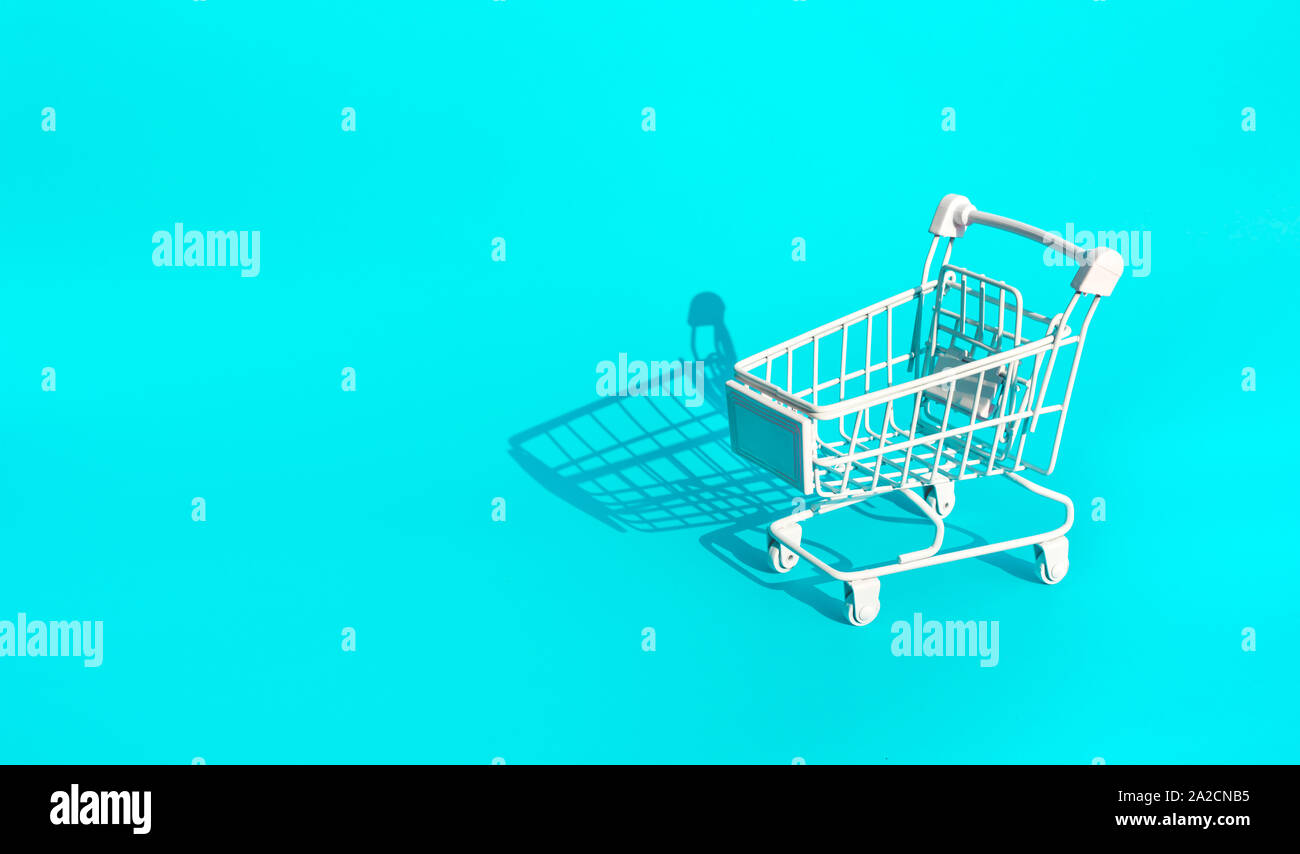 Mock up carrello,carrello per supermercati concetti shopping idea.design minimal Foto Stock