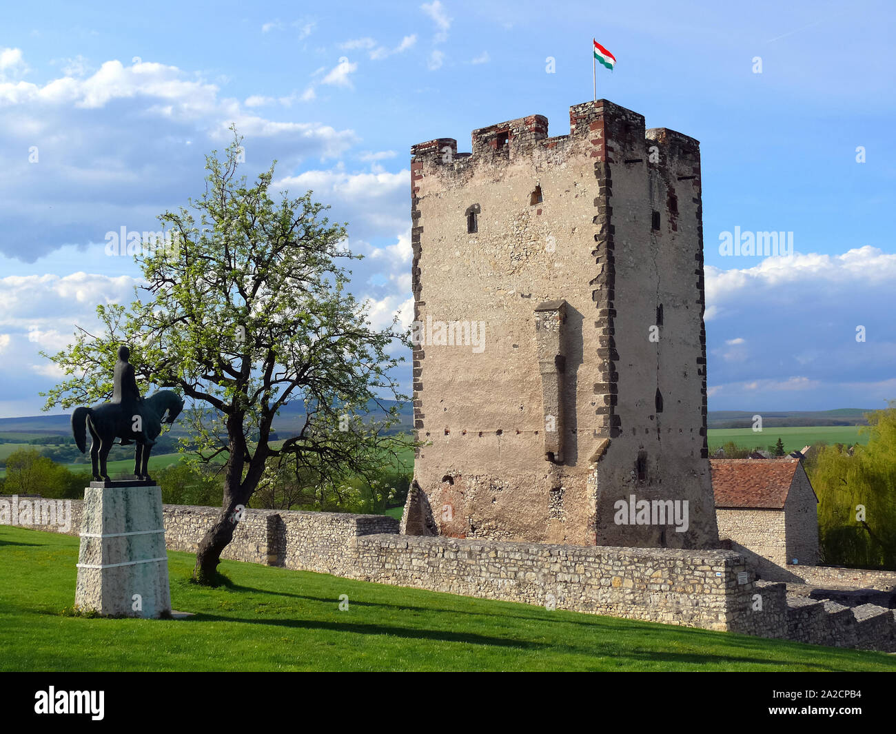 Castello Di Kinizsi O Castello Di Nagyvázsony, Nagyvázsony, Contea Di Veszprém, Ungheria, Magyarország, Europa Foto Stock