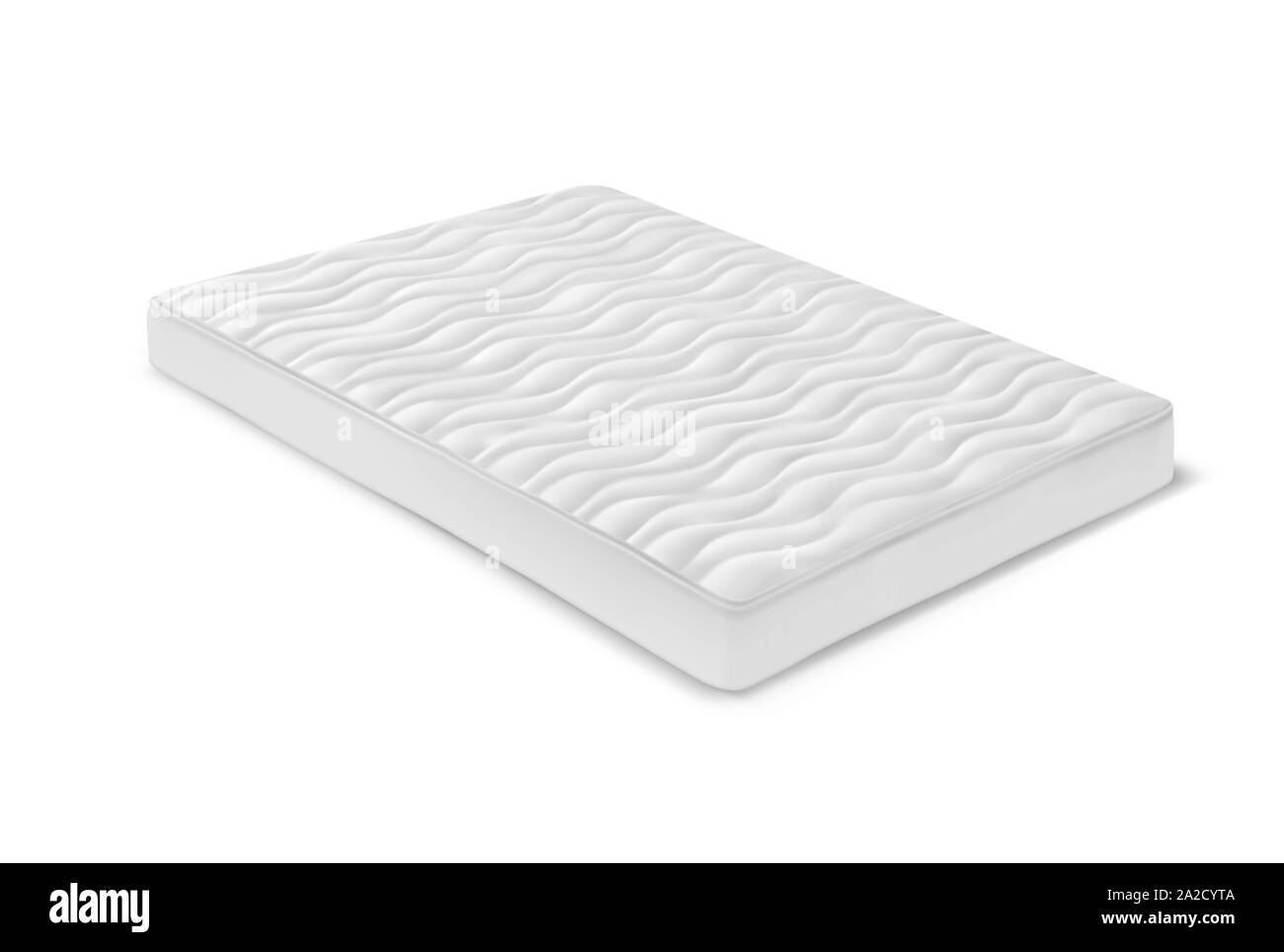 Isometrica bianco materasso per letto o camera da letto Illustrazione Vettoriale