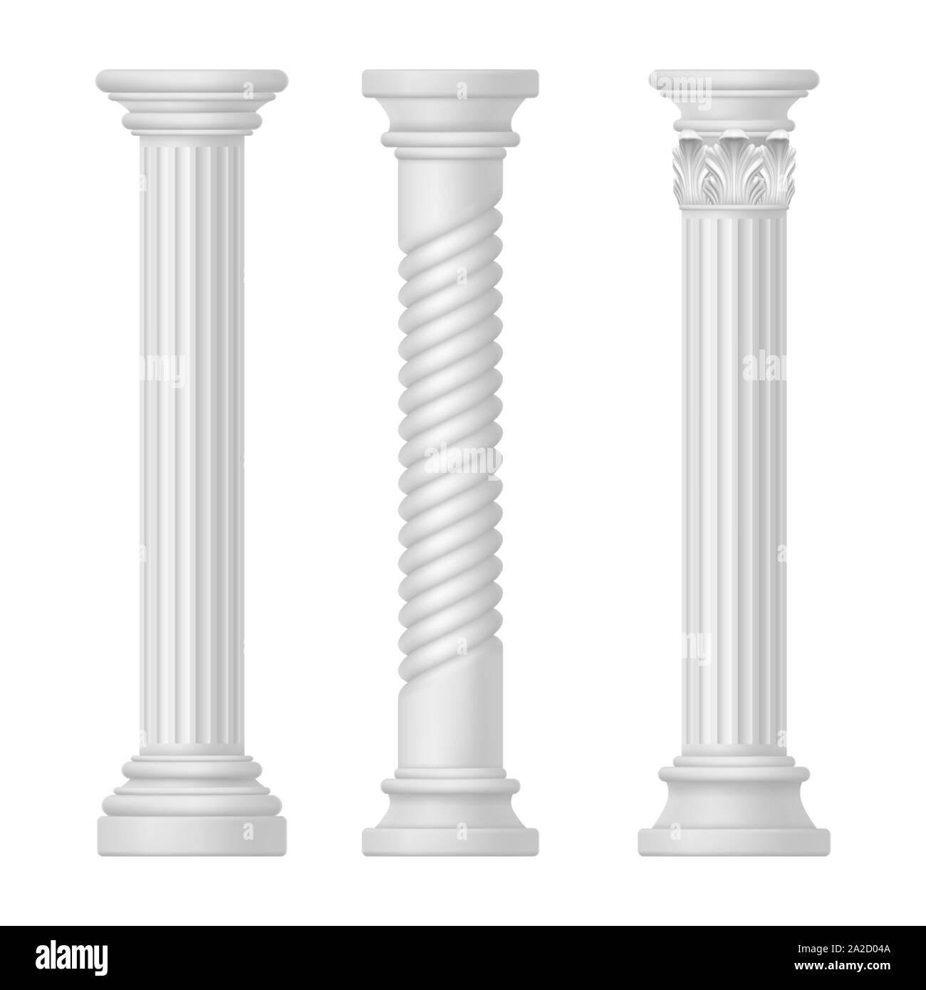 Impostare isolate di greche e romane, Egitto colonna Illustrazione Vettoriale