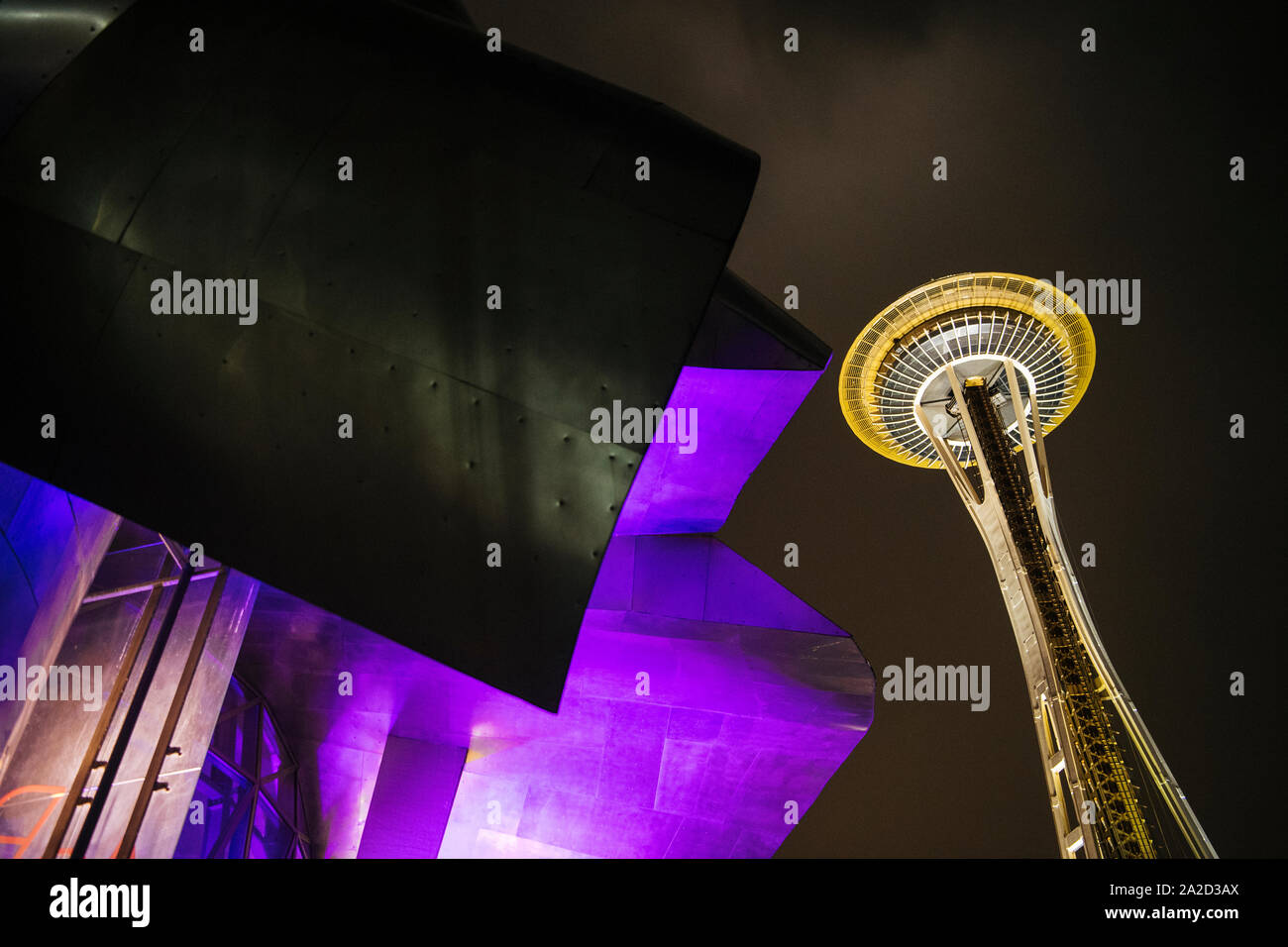 Visualizzazione di Space Needle, Seattle, Washington, Stati Uniti d'America Foto Stock