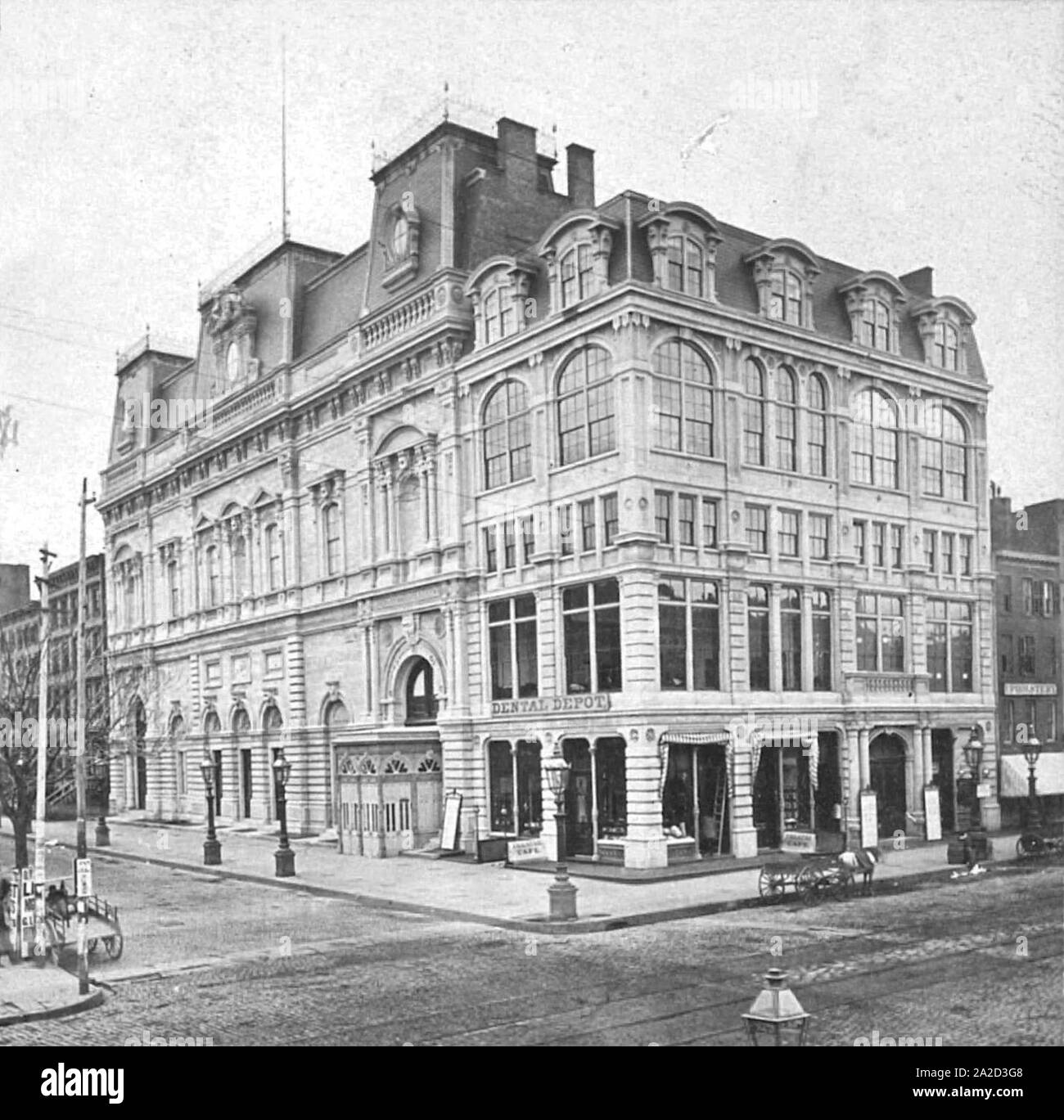 Edwin Booth's Theatre, 23 San, tra la quinta e la sesta Ave, vista stereoscopica Foto Stock