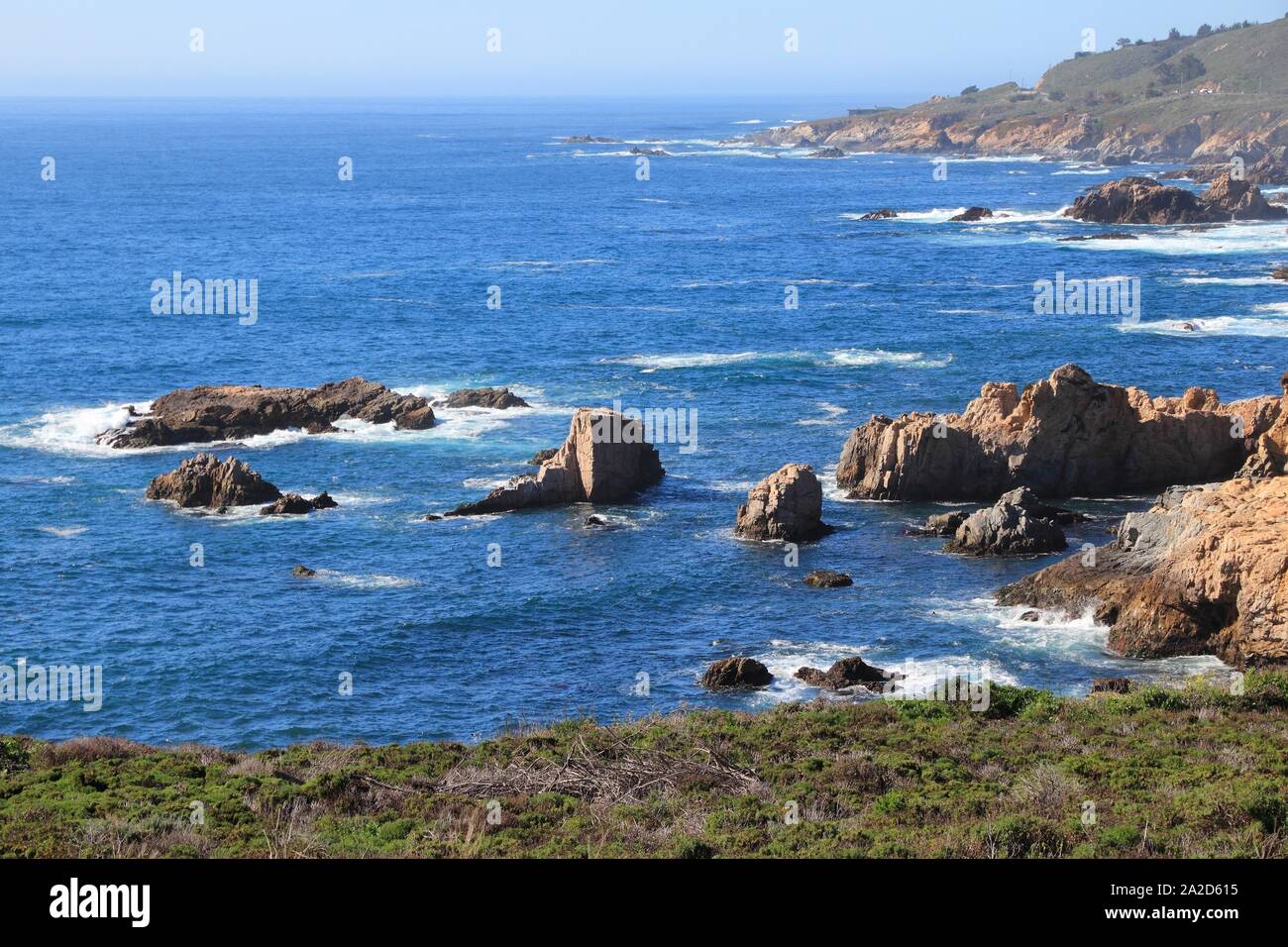 La contea di Monterey in California - paesaggio della costa in Garrapata State Park. Foto Stock
