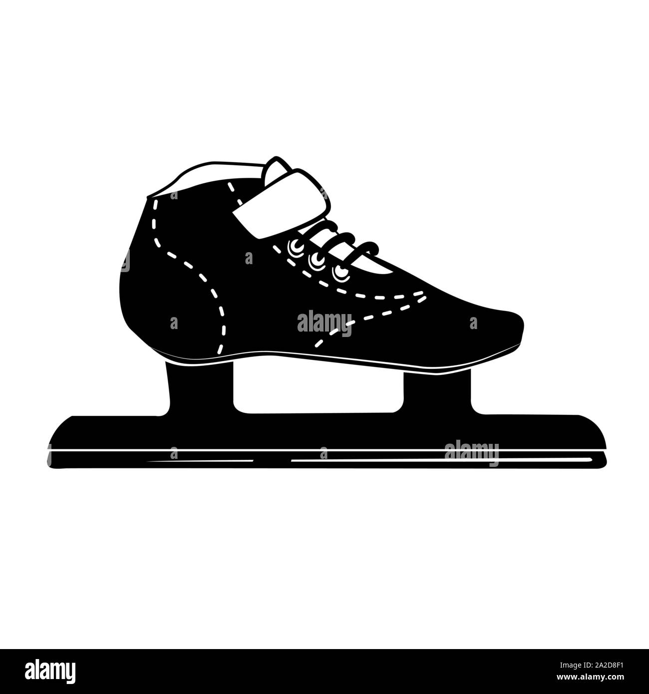 Pattinaggio Racing Icona glifo, inverno Attività e sport, logo nero pattino da ghiaccio segno, modello solido isolato su sfondo bianco, Illustrazione Vettoriale