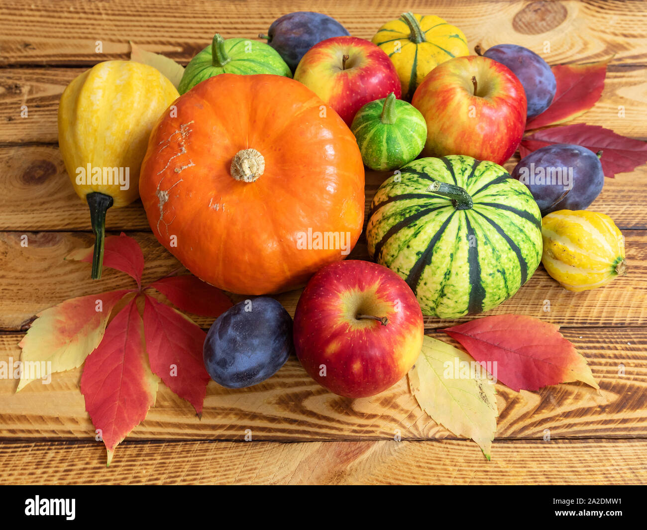 In autunno la frutta e la verdura. Ringraziamento il concetto di sfondo. Foto Stock