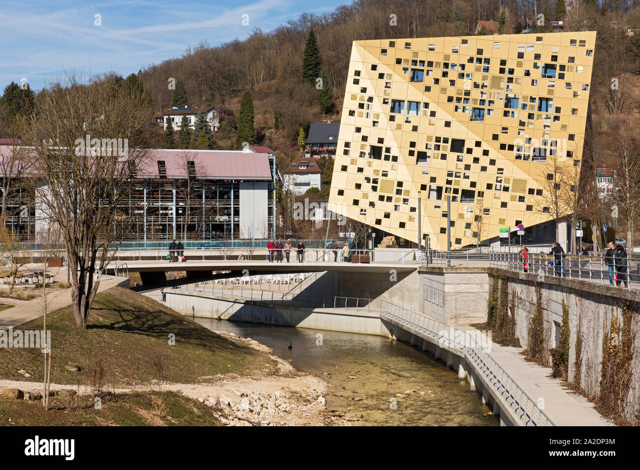 schwäbisch Gmünd, Forum Gold und Silber, Remspark, Josefsbach Foto Stock