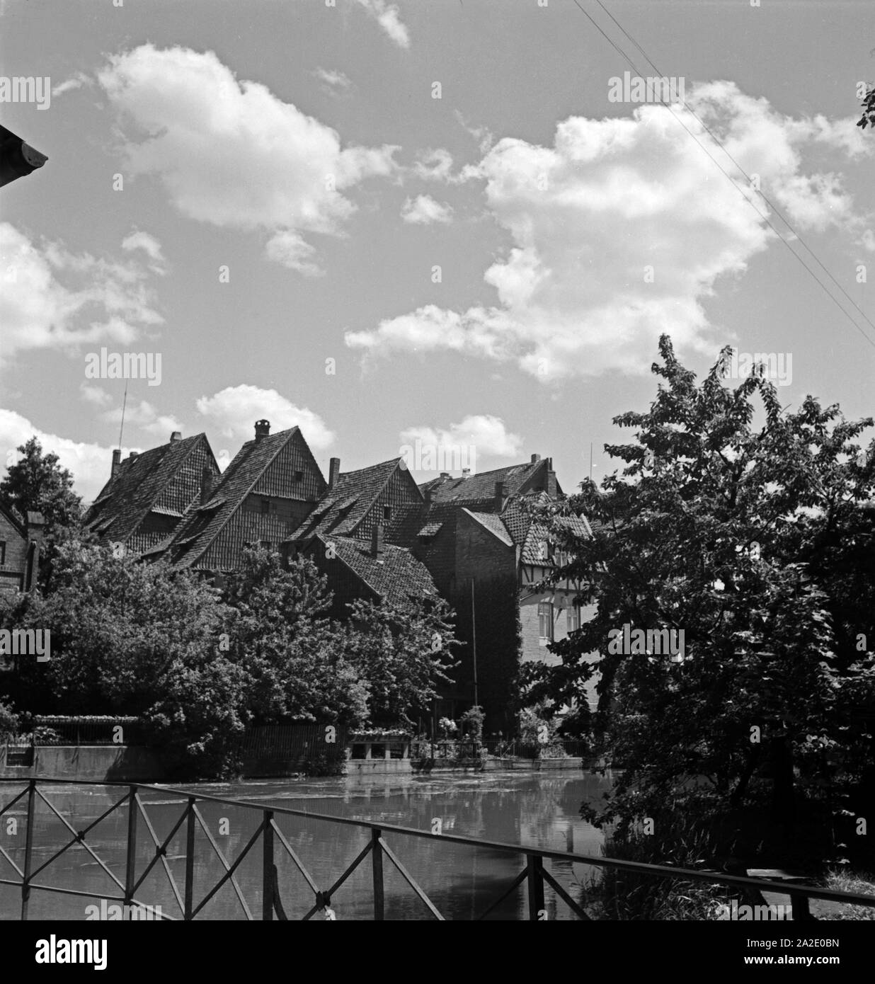 Altstadthäuser a Hildesheim, Deutschland 1930er Jahre. Vecchie case di città a Hildesheim, Germania 1930s. Foto Stock