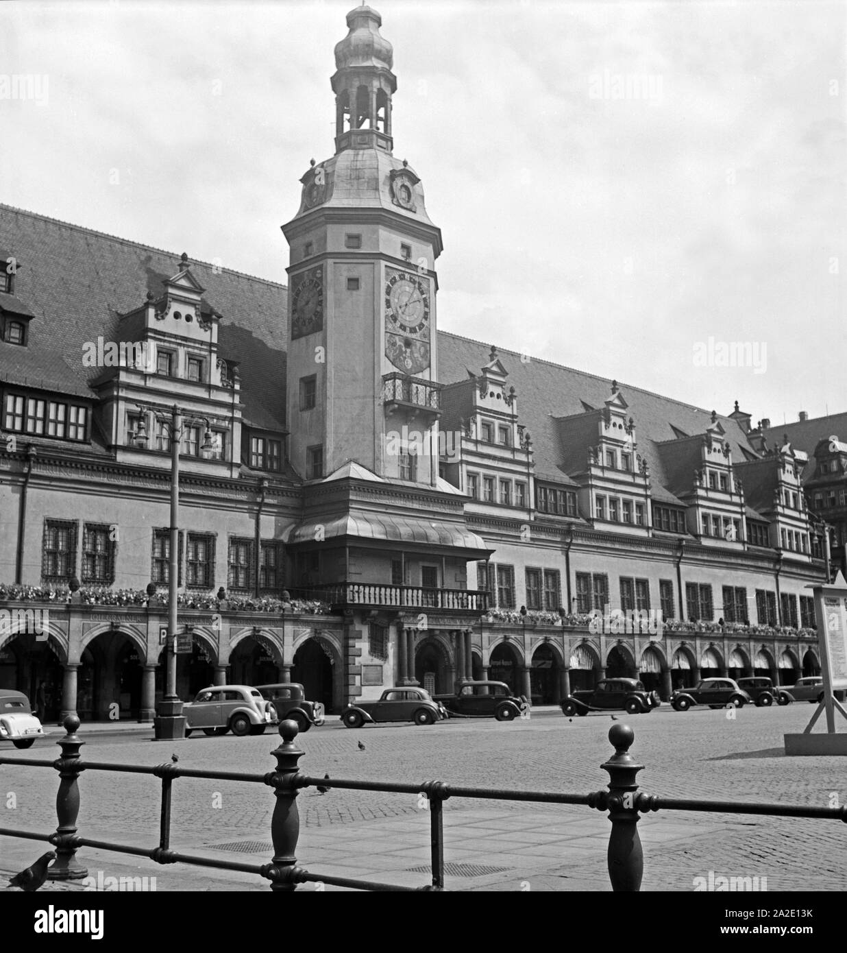 Das alte Rathaus di Lipsia, Deutschland 1930er Jahre. Il vecchio Municipio di Lipsia, Germania 1930s. Foto Stock