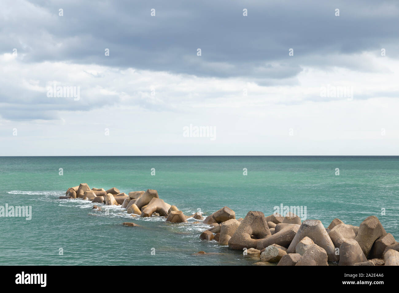 Difesa del mare a Brighton Foto Stock
