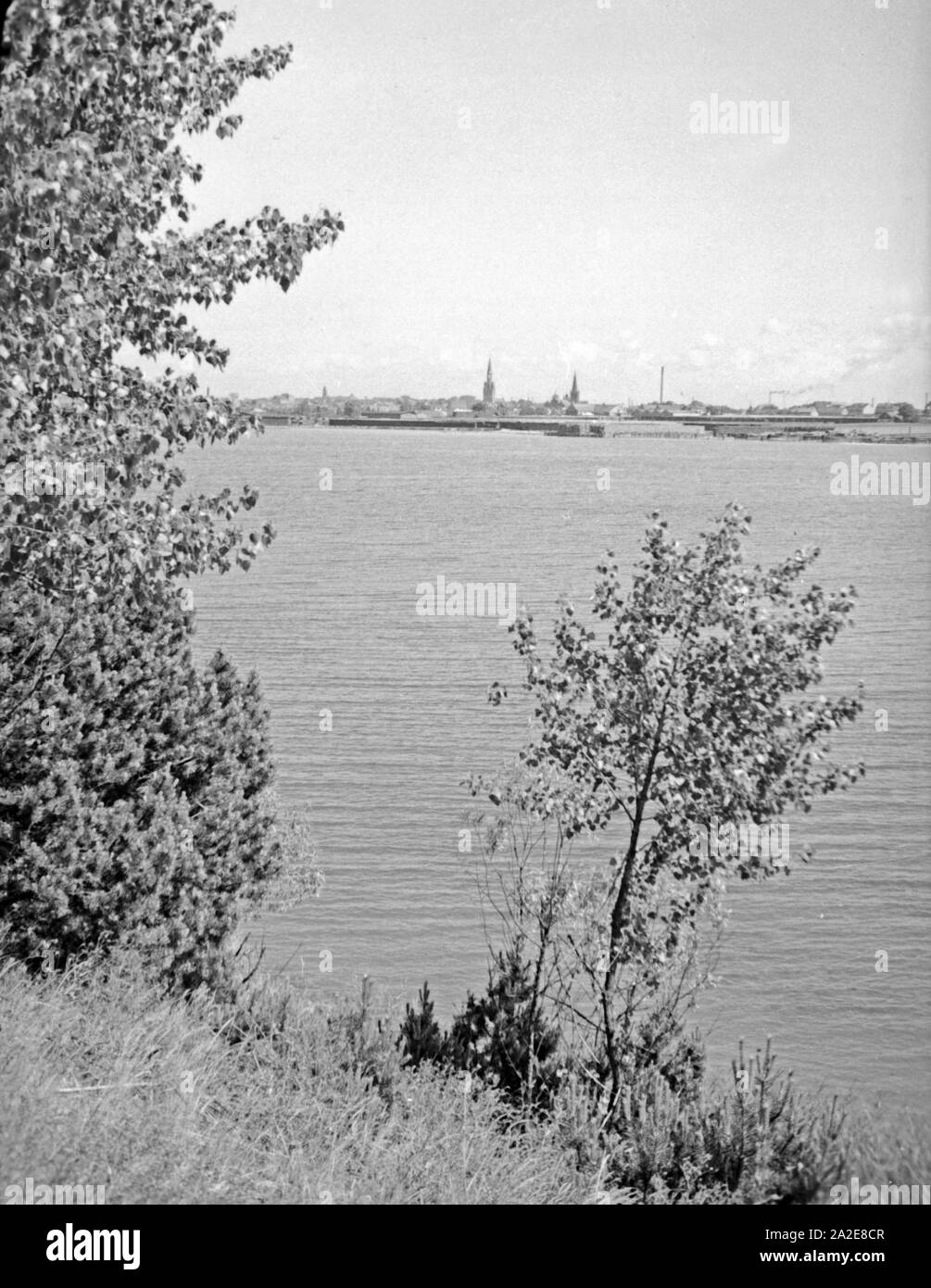 Ausblick auf die Stadt Memel, Ostpreußen 1930er Jahre. Vista della città di Memel, Prussia orientale, 1930s. Foto Stock