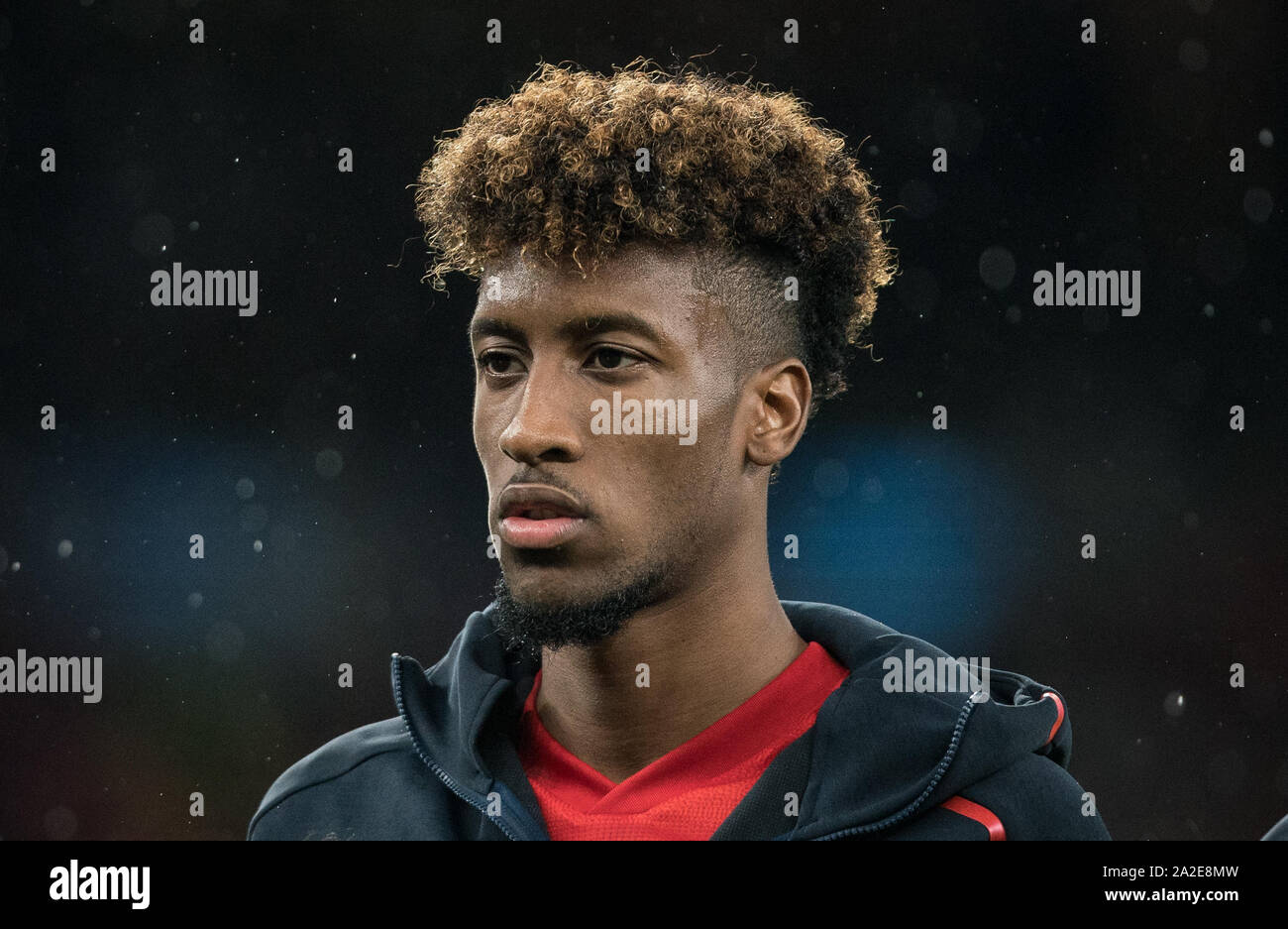Londra, Regno Unito. 01 ott 2019. Kingsley Coman del Bayern Monaco di Baviera prima della UEFA Champions League match di gruppo tra Tottenham Hotspur e Bayern Monaco allo Stadio di Wembley a Londra, Inghilterra il 1 ottobre 2019. Foto di Andy Rowland. Credito: prime immagini multimediali/Alamy Live News Foto Stock
