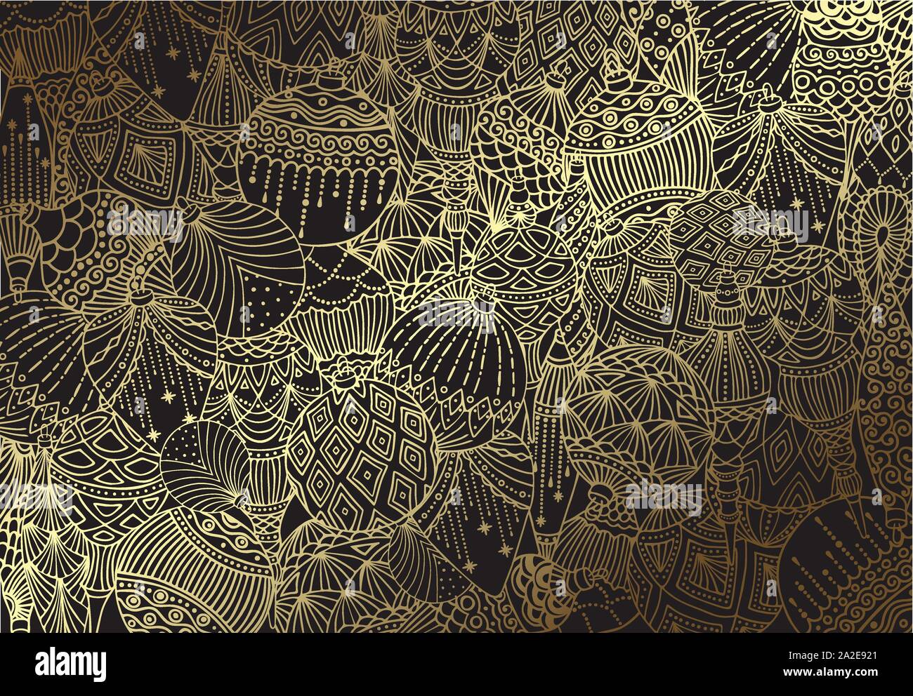 Buon Natale e Felice Anno Nuovo. Xmas sfondo con scatola regalo, fiocchi di neve e le sfere di design. Illustrazione Vettoriale