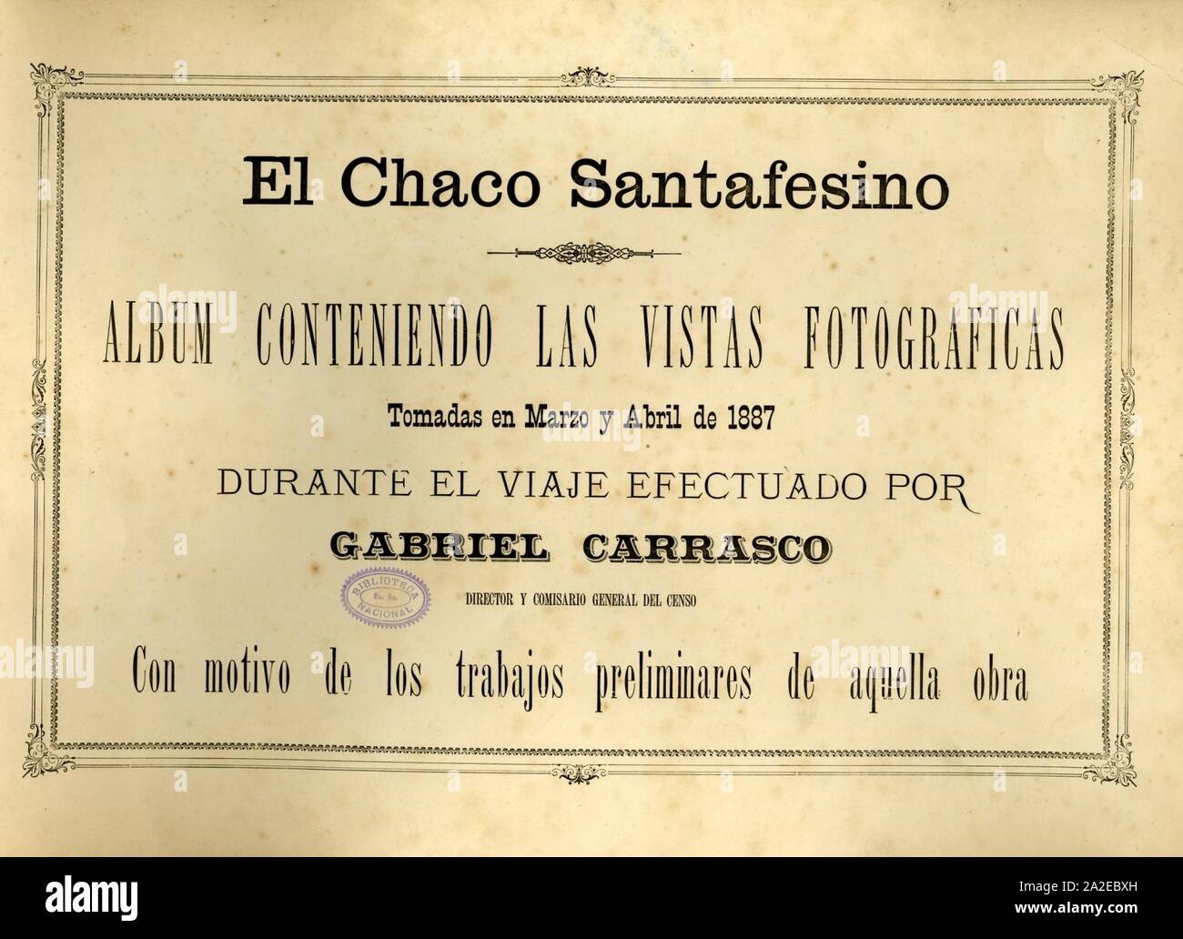 El Chaco Santafesino - Caratula. Foto Stock