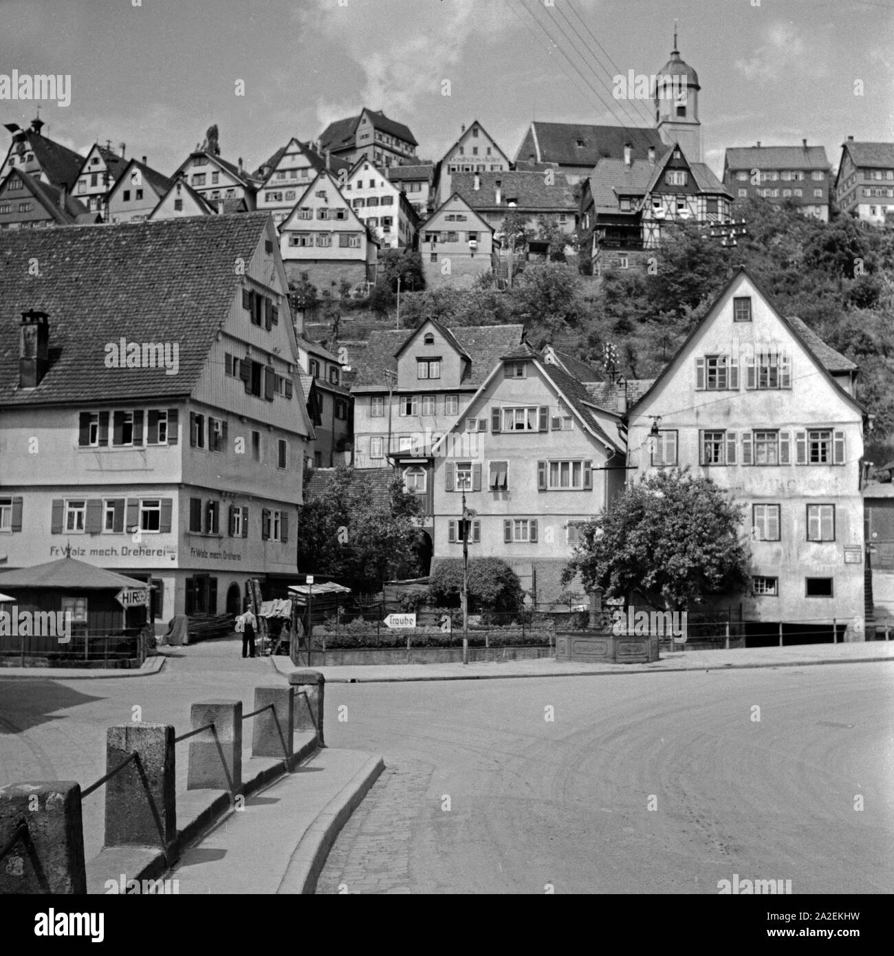 Ansicht der Stadt Altensteig bei Calw im Schwarzwald, Deutschland 1930er Jahre. Vista della città di Altensteig vicino a Calw in nero Forst, Germania 1930s. Foto Stock
