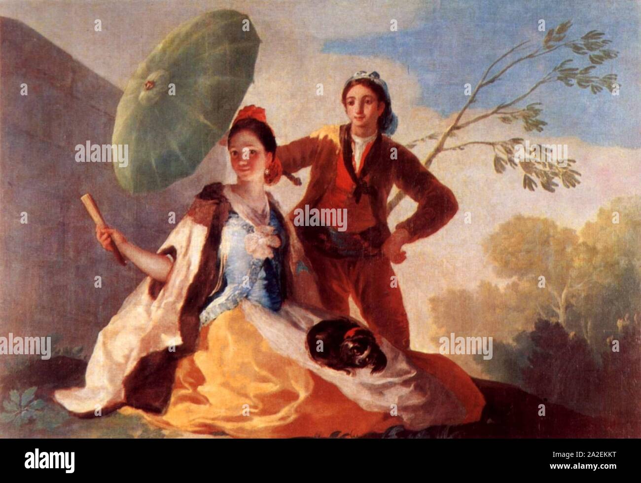 El quitasol, Francisco Goya. Foto Stock