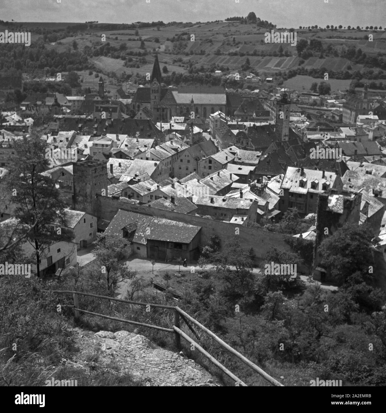 Blick auf die Stadt Eichstätt, Deutschland 1930er Jahre. Vista della città di Eichstaett, Germania 1930s. Foto Stock