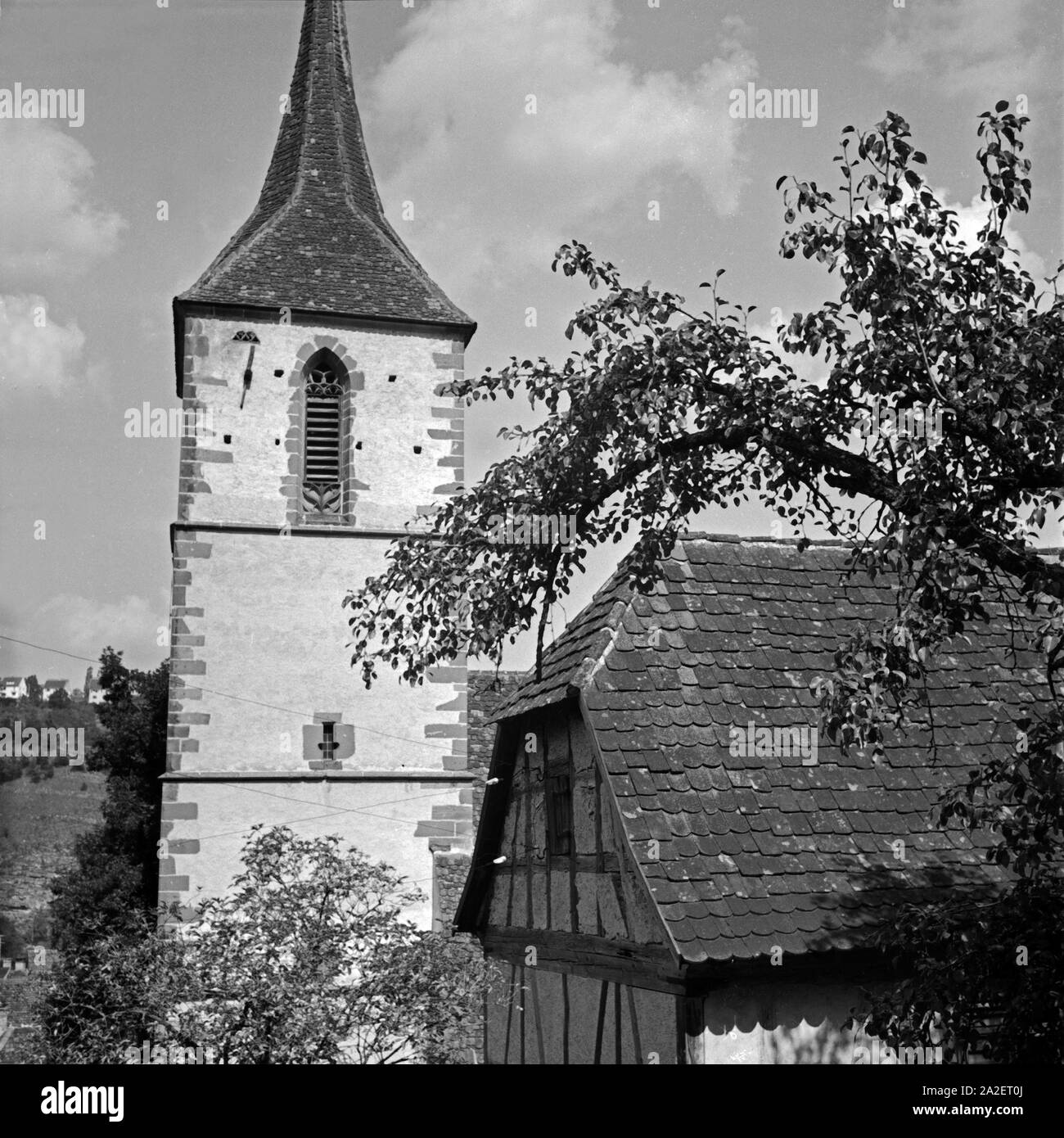 Die evangelische Stadtkirche in Sulz am Neckar, Deutschland 1930er Jahre. Chiesa protestante a Sulz al fiume Neckar, Germania 1930s. Foto Stock