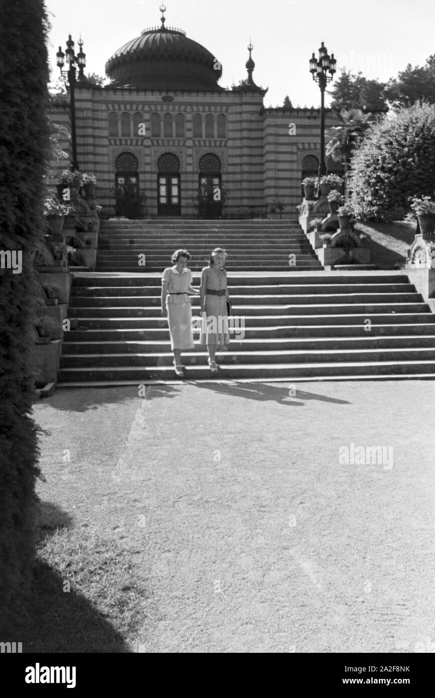 Der botanische Garten Wilhelma a Stoccarda, Deutschland 1930er Jahre. Il giardino botanico Wilhelma a Stoccarda in Germania 1930s. Foto Stock