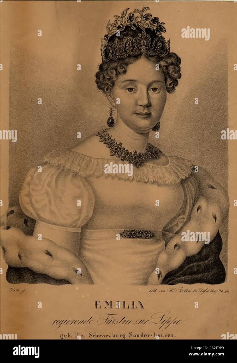 Emilia di Schwarzburg-Sondershausen, Princesse di Lippe. Foto Stock
