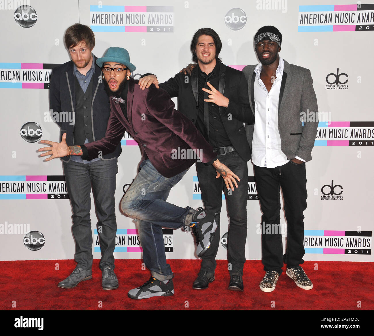 LOS ANGELES, CA. 20 novembre 2011: Palestra Class Heroes al 2011 American Music Awards presso il Nokia Theatre di Los Angeles Vivere nel centro di Los Angeles. © 2011 Paul Smith / Featureflash Foto Stock