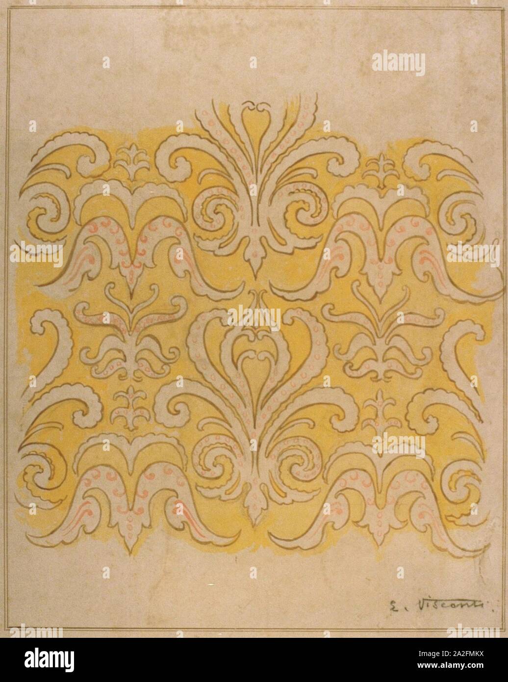 EliseuVisconti-A825-Motivo ornamentale Estudo - para friso. Foto Stock