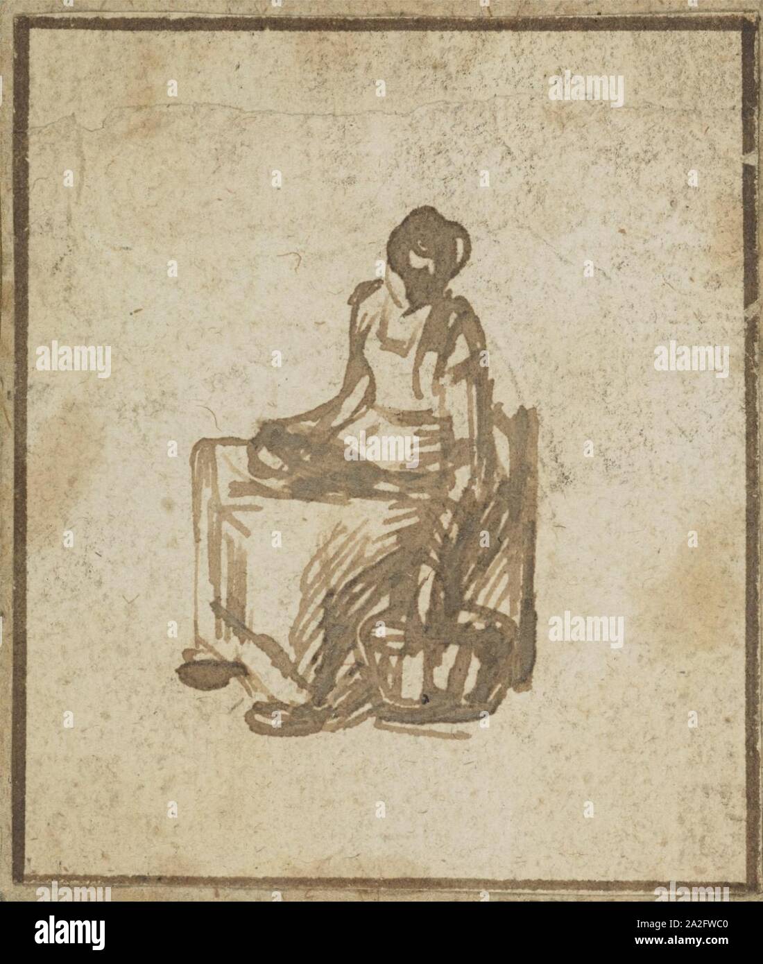Elsheimer Adam - Sitzende weibliche figura. Foto Stock