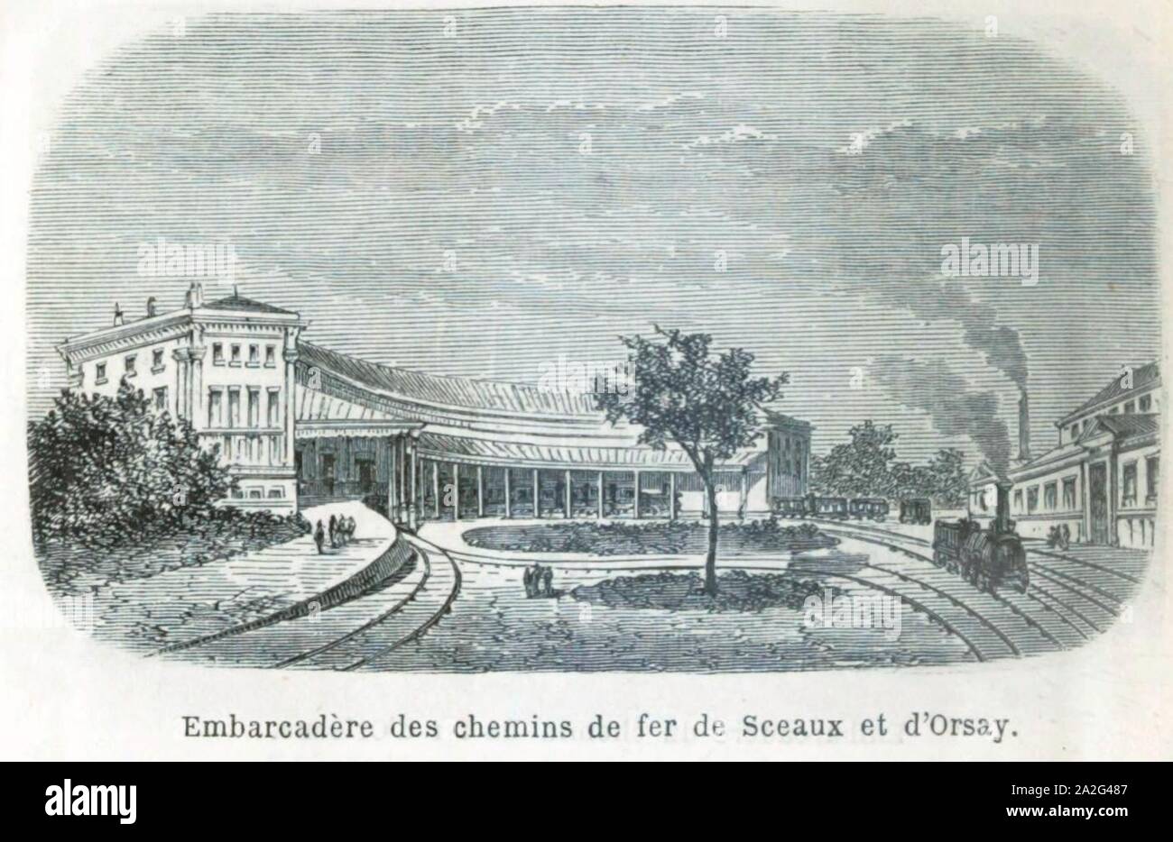 Embarcadère des chemins de fer de Sceaux et d'Orsay. Foto Stock