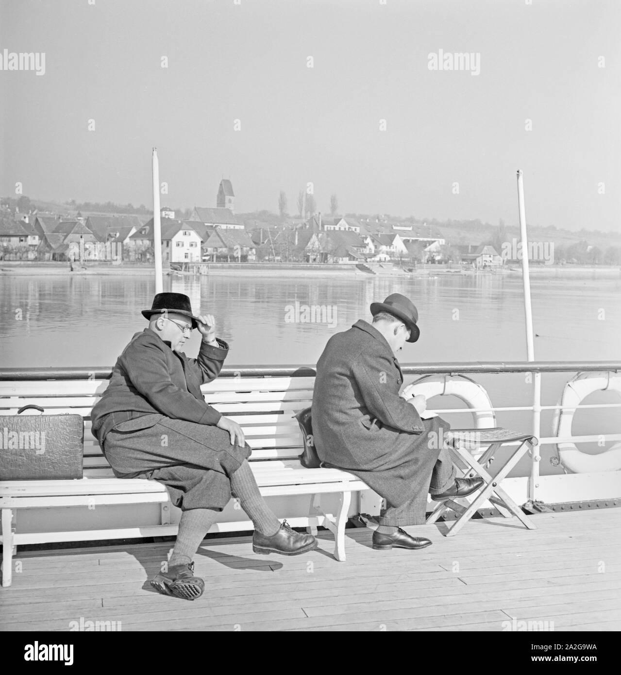 Ein Ausflug nach Lindau am Bodensee, Deutsches Reich 1930er Jahre. Un viaggio a Lindau situato in prossimità del lago di Costanza, in Germania 1930s. Foto Stock