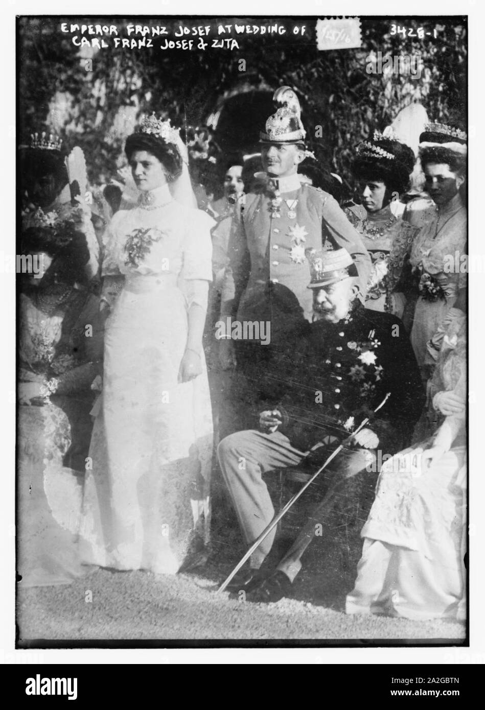 L'imperatore Franz Josef al matrimonio di Carl Franz Josef e Zita Foto Stock