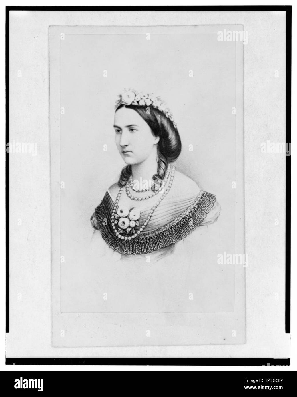 Imperatrice Carlotta del Messico, testa e spalle ritratto, rivolto verso sinistra Foto Stock