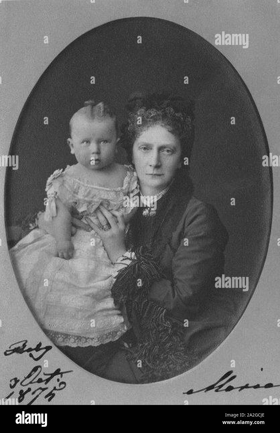 Imperatrice Maria Alexandrovna con Hervé Grand figlio Prince Alfred. Foto Stock